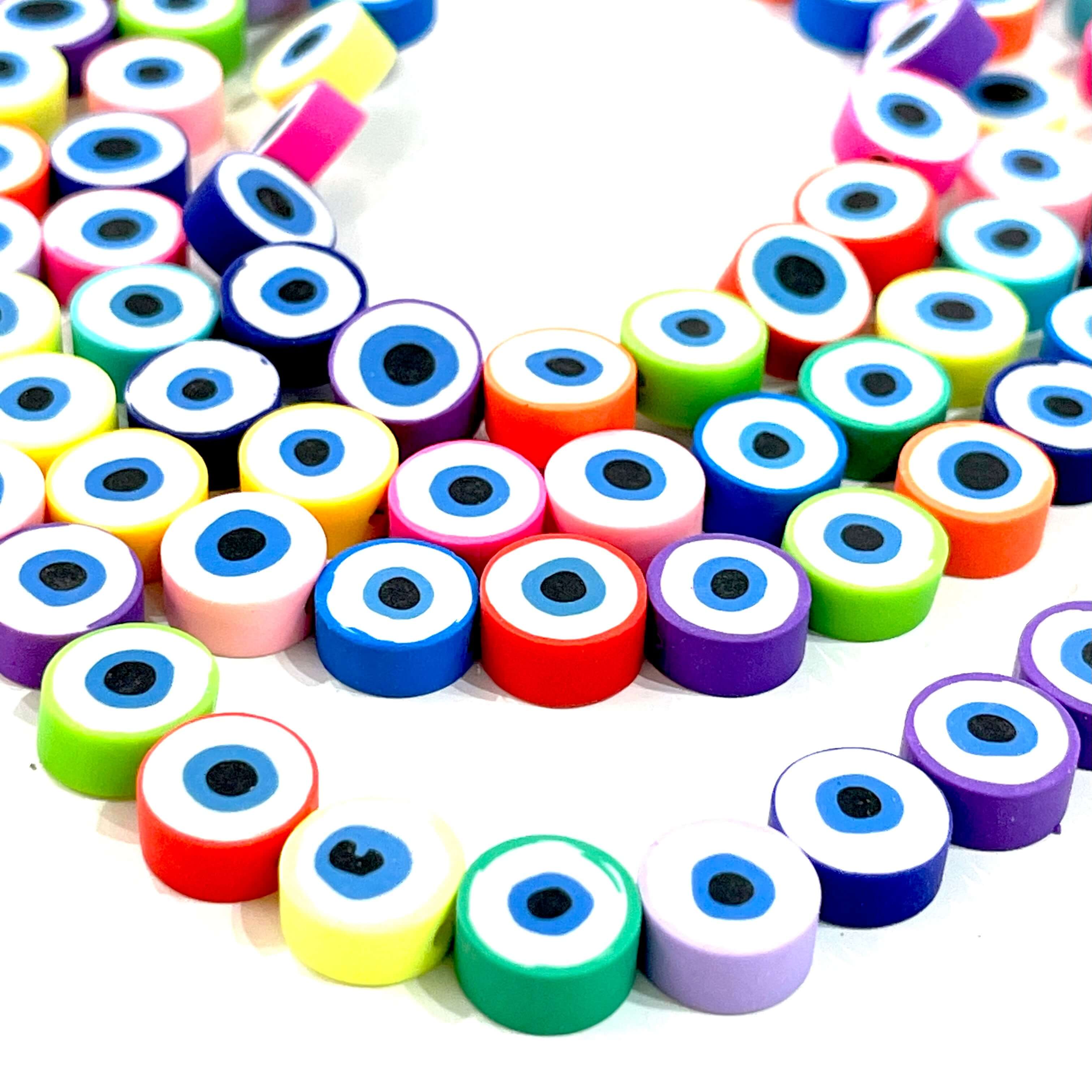 10mm Polymer Clay Flat Round Beads,10 Beads in a Pack - Image 2
