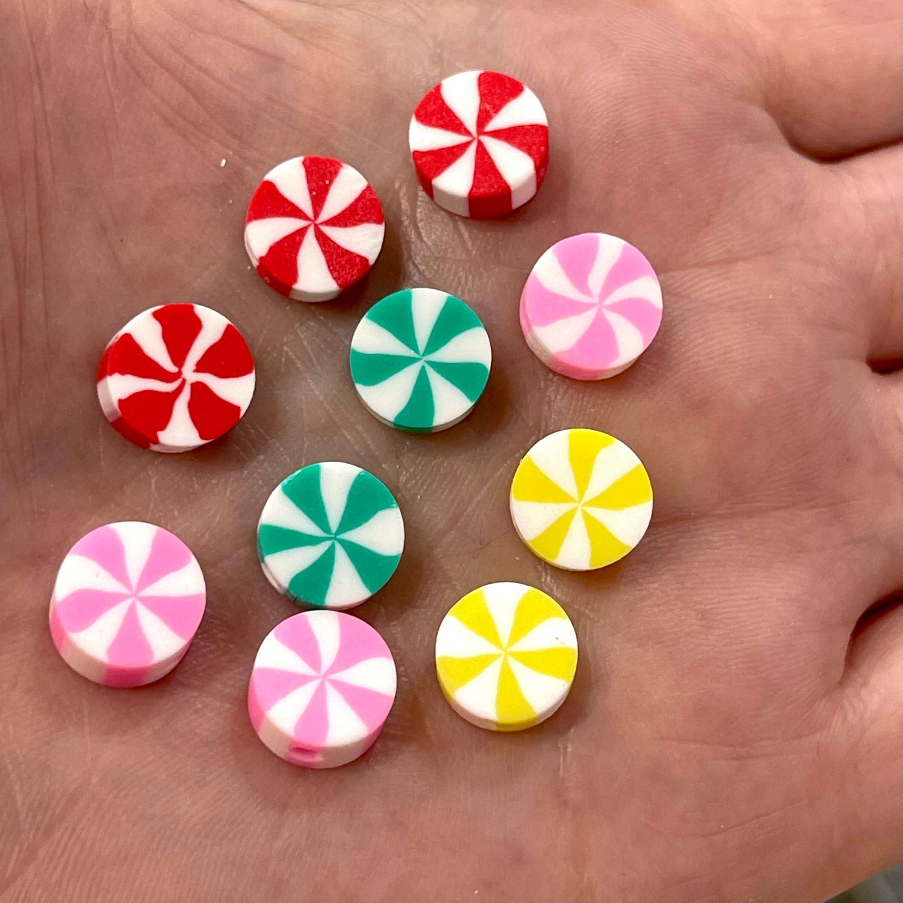 10mm Polymer Clay Round Beads,10 Beads in a Pack