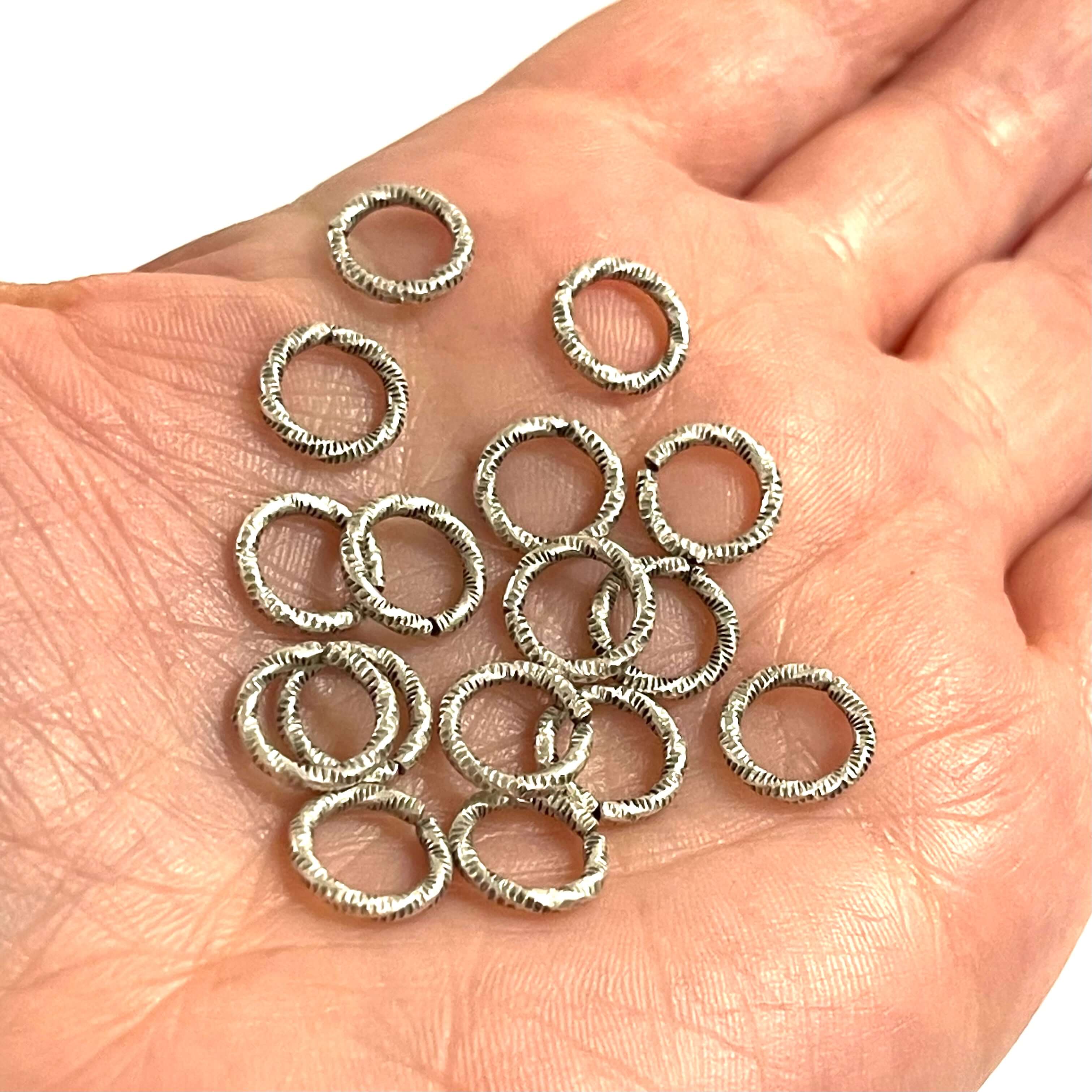 Antique Silver Plated Open Ring, 10mm Silver Rings, 10 pcs in a pack