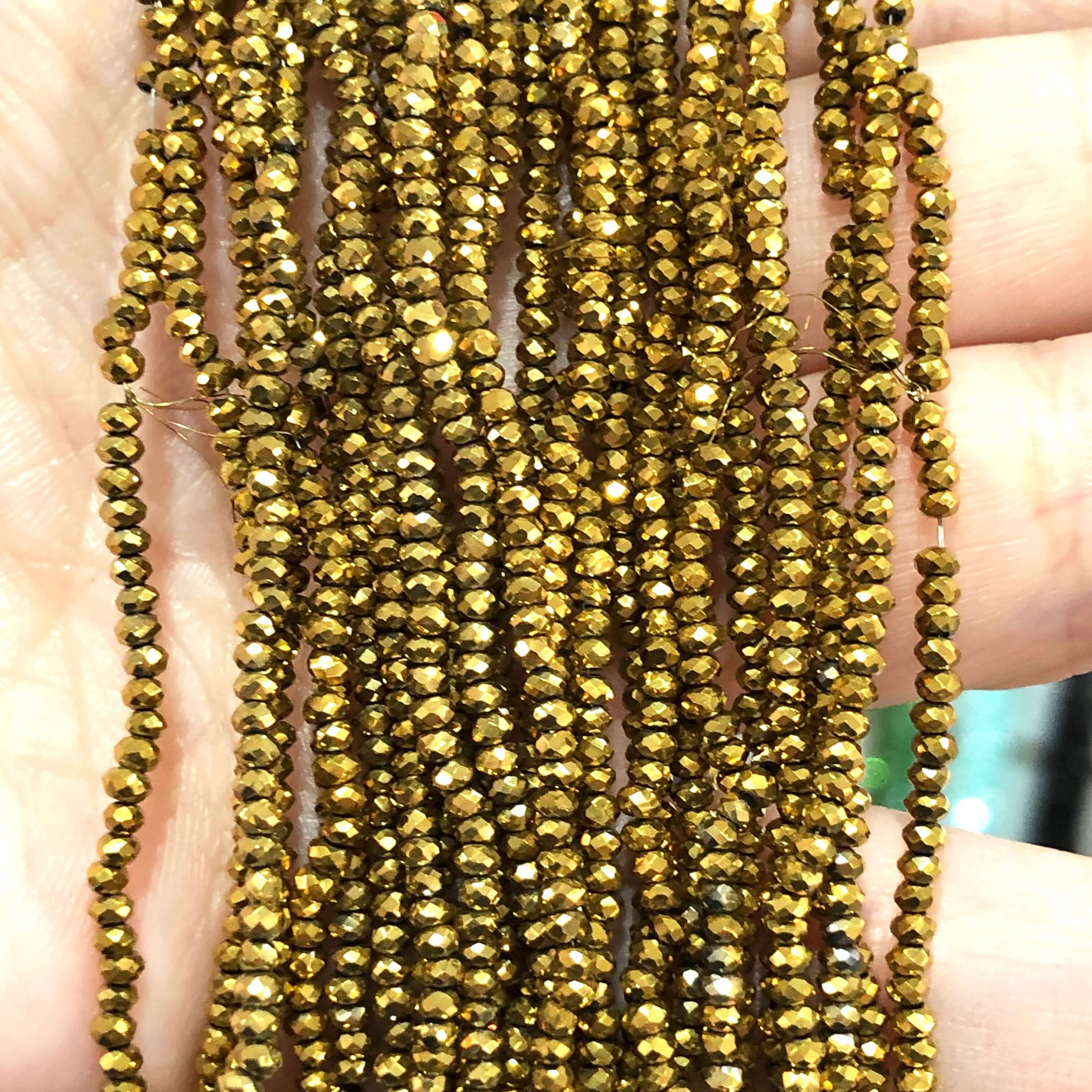 1mm Crystal rondelle beads strand 170 pcs, PBC1C10