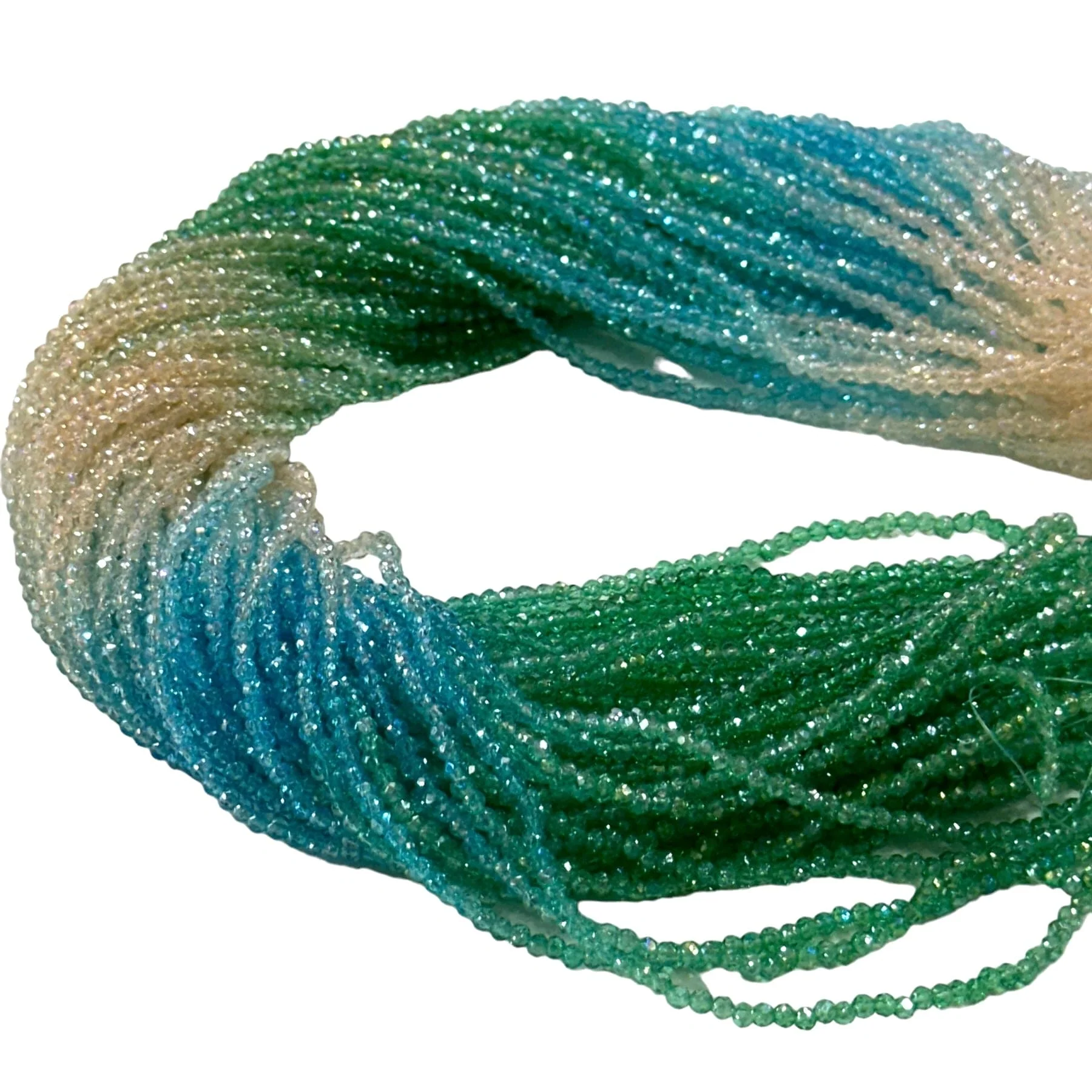 1mm Crystal rondelle beads strand 160 pcs, PBC1C65 - Image 2