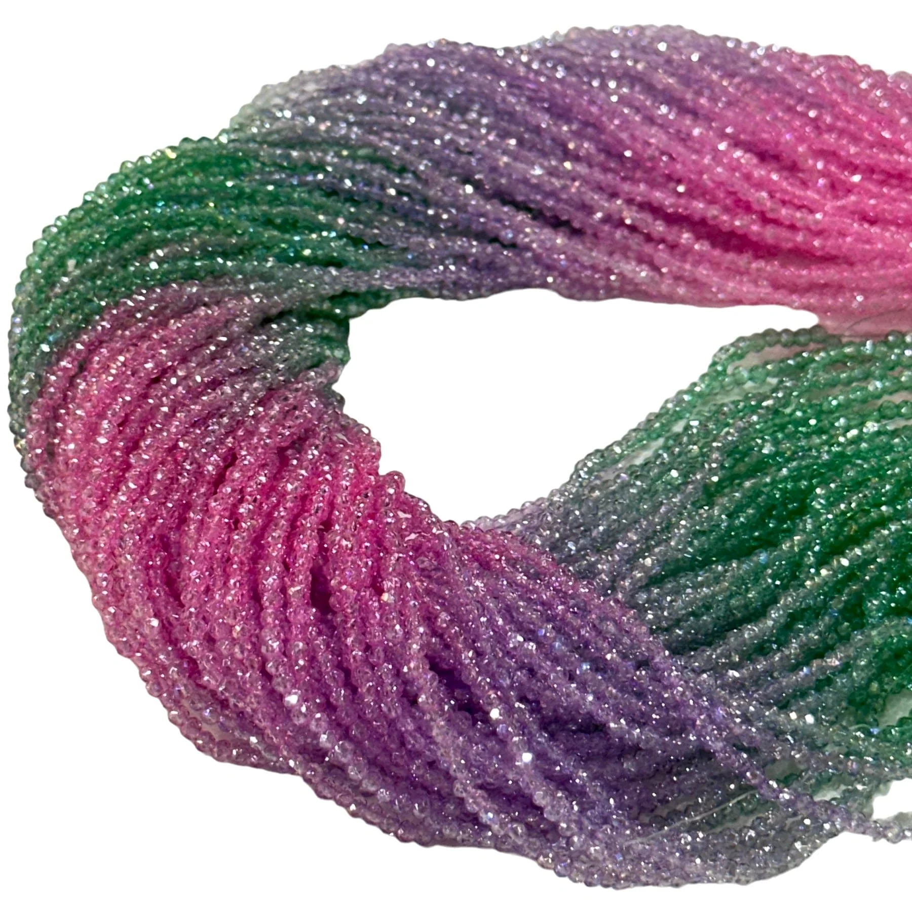 1mm Crystal rondelle beads strand 170 pcs, PBC1C51 - Image 2