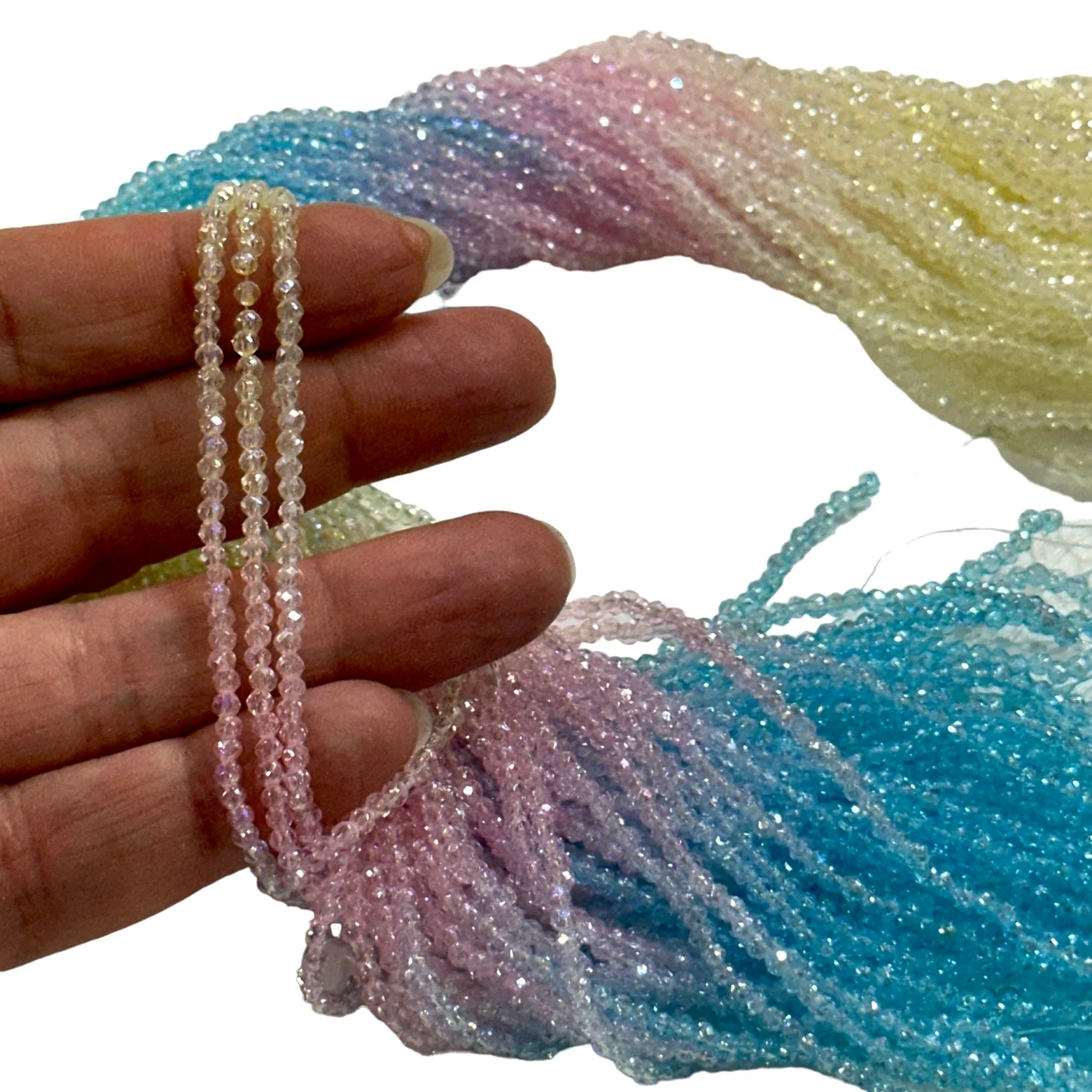1mm Crystal rondelle beads strand 170 pcs, PBC1C56