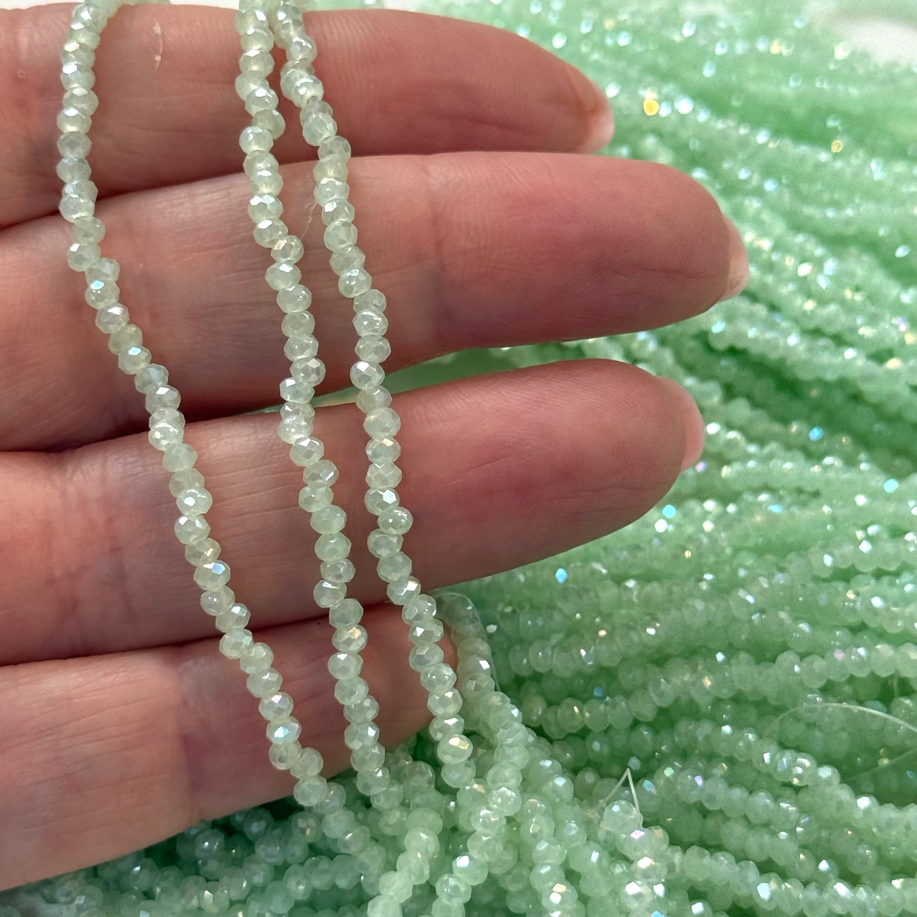 1mm Crystal rondelle beads strand 180 pcs, PBC1C136