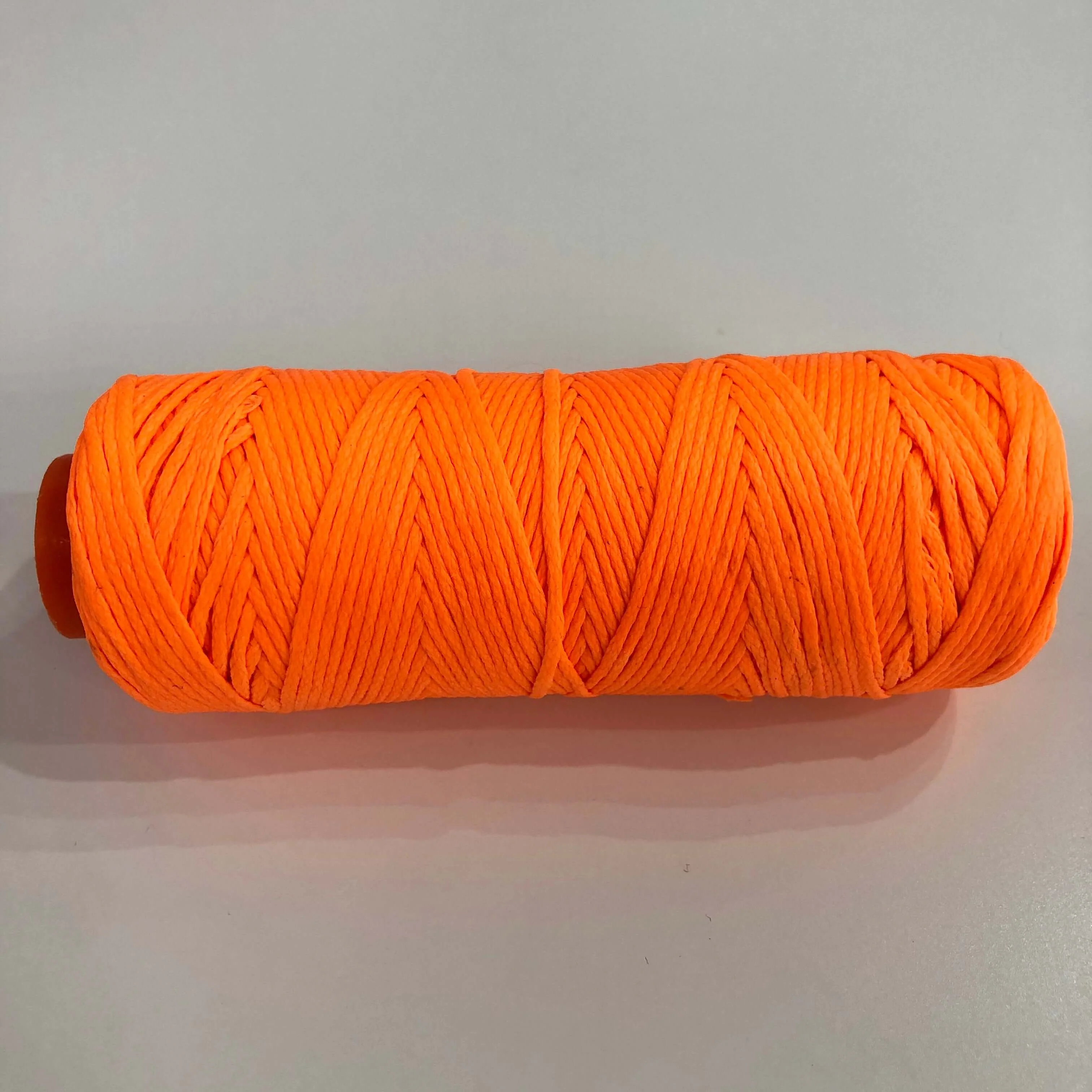 Neon Orange Waxed Cotton Cord - 1mm, 100m Reel