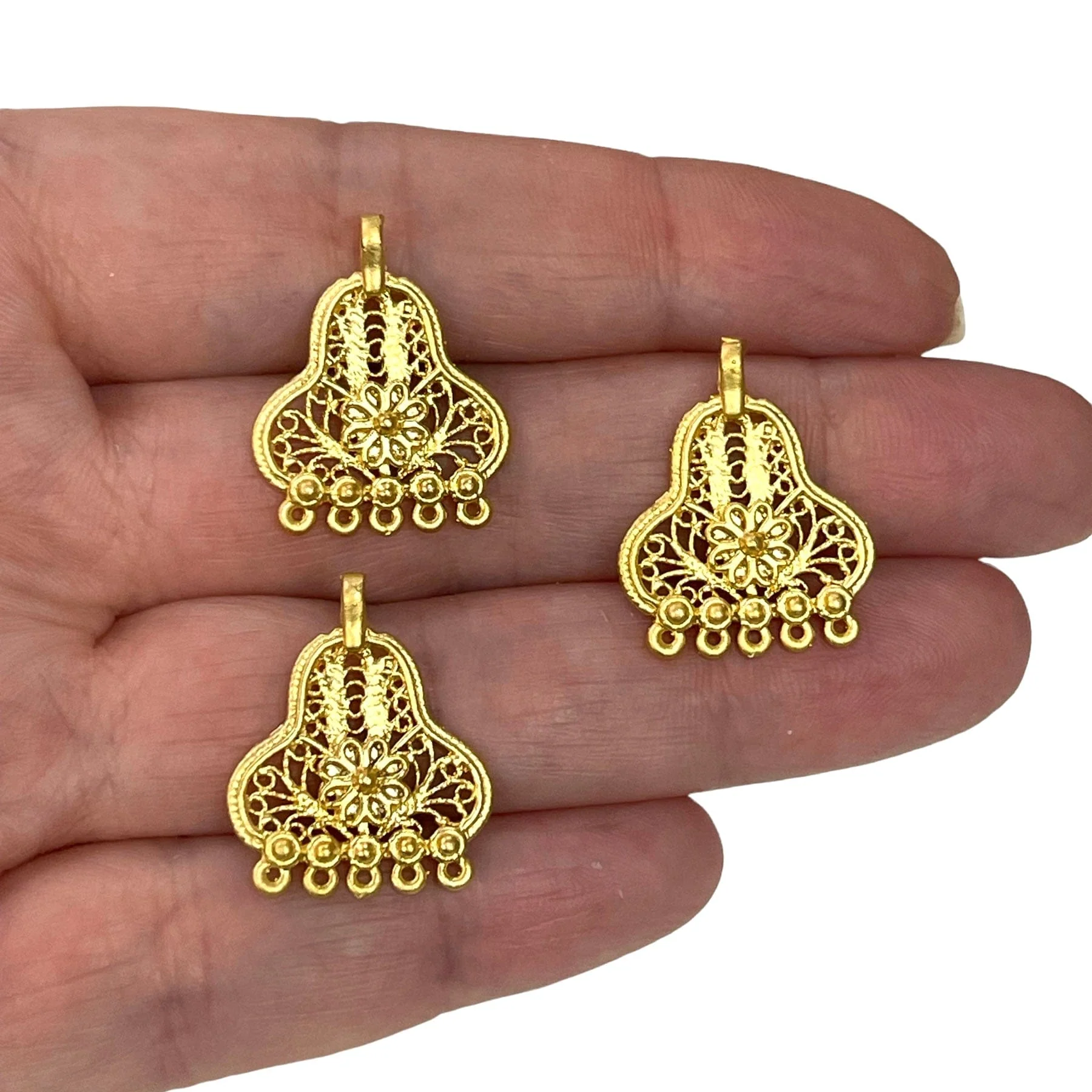 24Kt Matte Gold Plated Authentic Charms-3 pcs in a pack