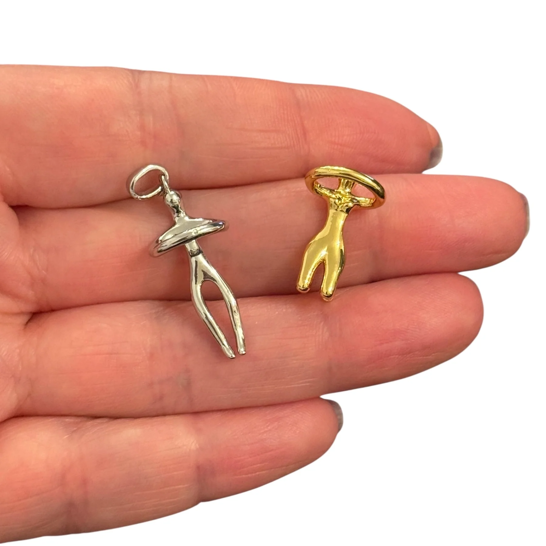 24K Gold & Rhodium Plated Interlocking Love Couple Pendant – Symbol of Eternal Love & Unity - Image 2