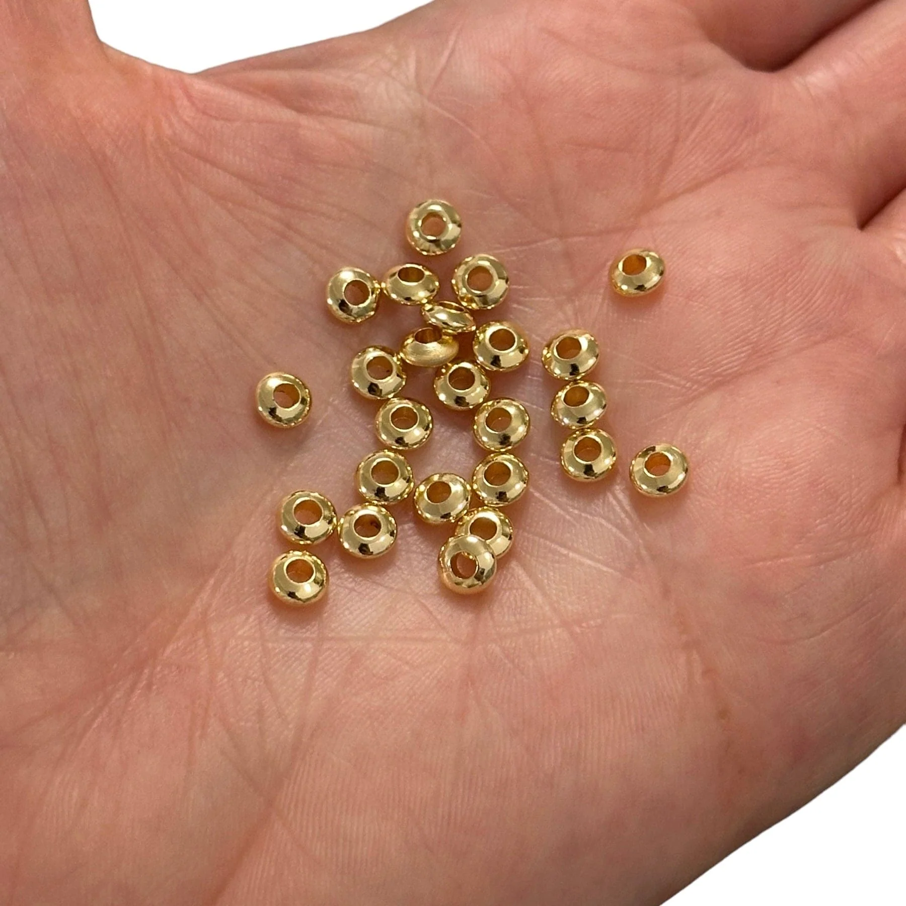 24Kt Gold Plated 5mm Ufo Shape Spacers, 25 pcs in a pack