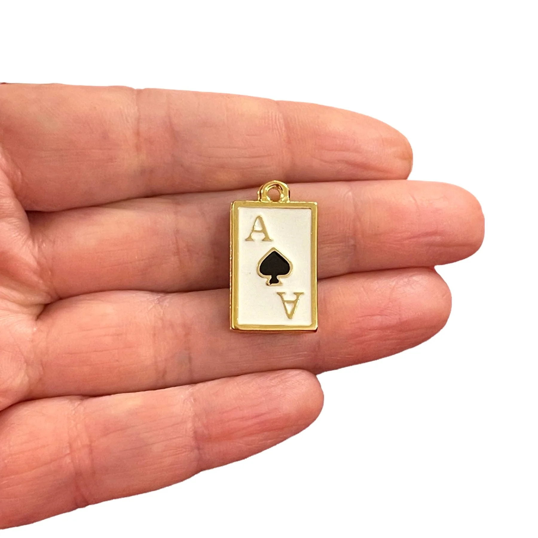 24Kt Gold Plated Ace of Spades Charm, gold Ace of Spades Pendant
