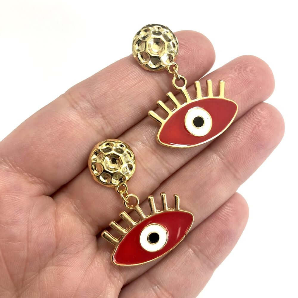 24Kt Gold Plated Brass Round Stud Earrings, 2 pcs in a pack, - Image 2