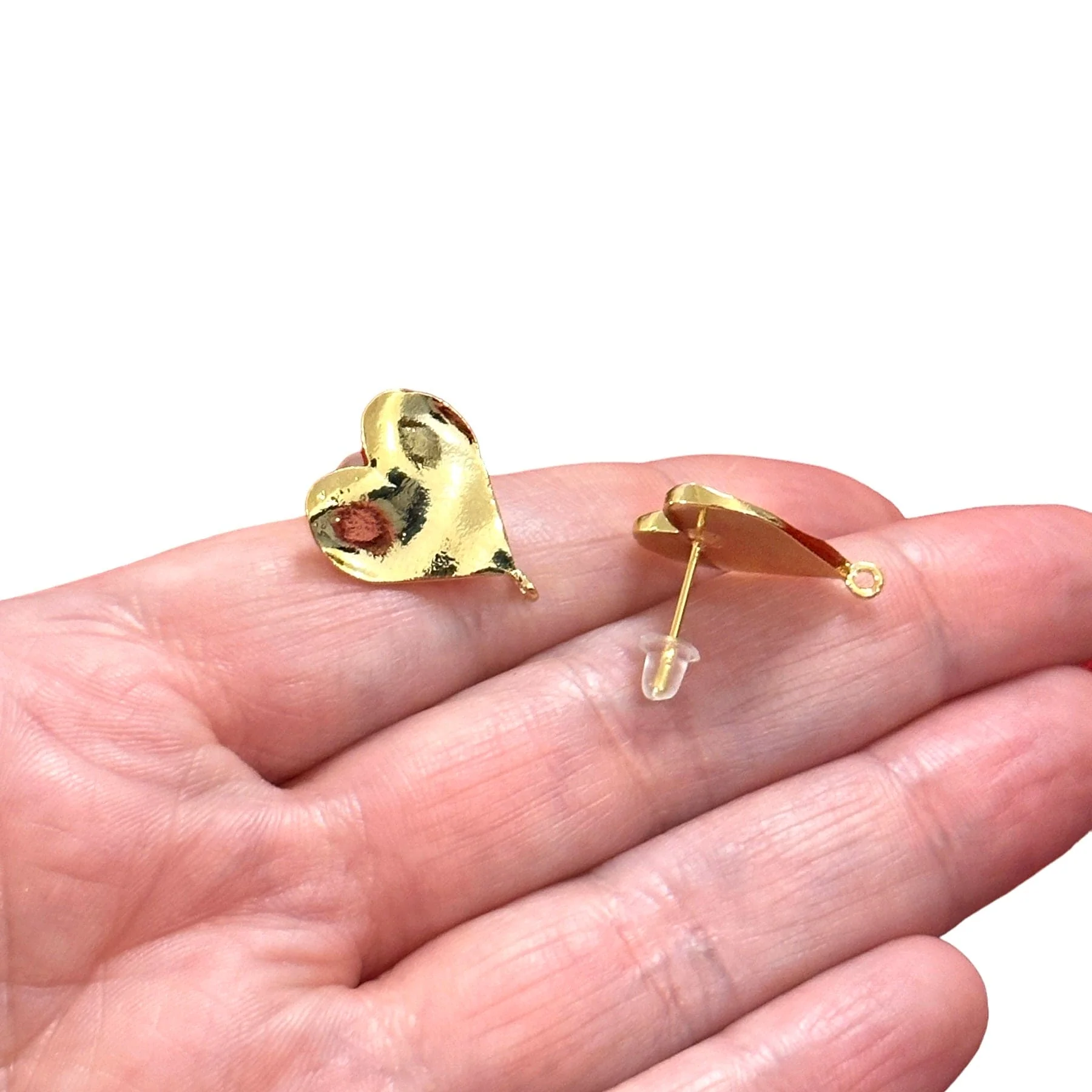 24Kt Gold Plated Brass Stud Earrings, 2 pcs in a pack - Image 2