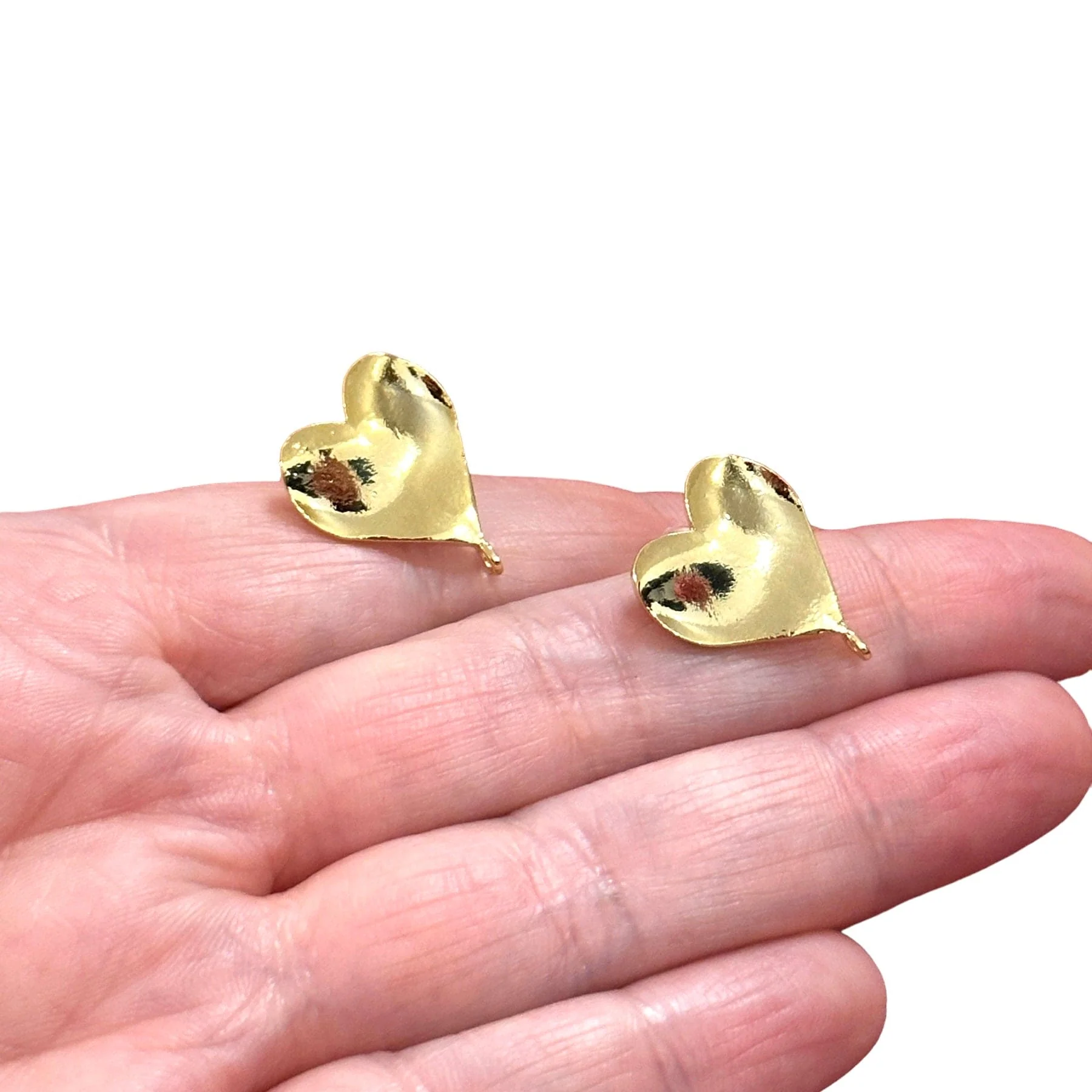 24Kt Gold Plated Brass Stud Earrings, 2 pcs in a pack - Image 3
