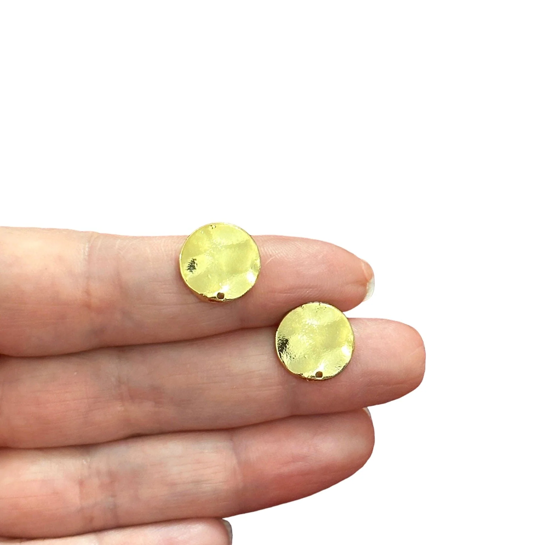 24Kt Gold Plated Brass Stud Earrings, 2 pcs in a pack - Image 2