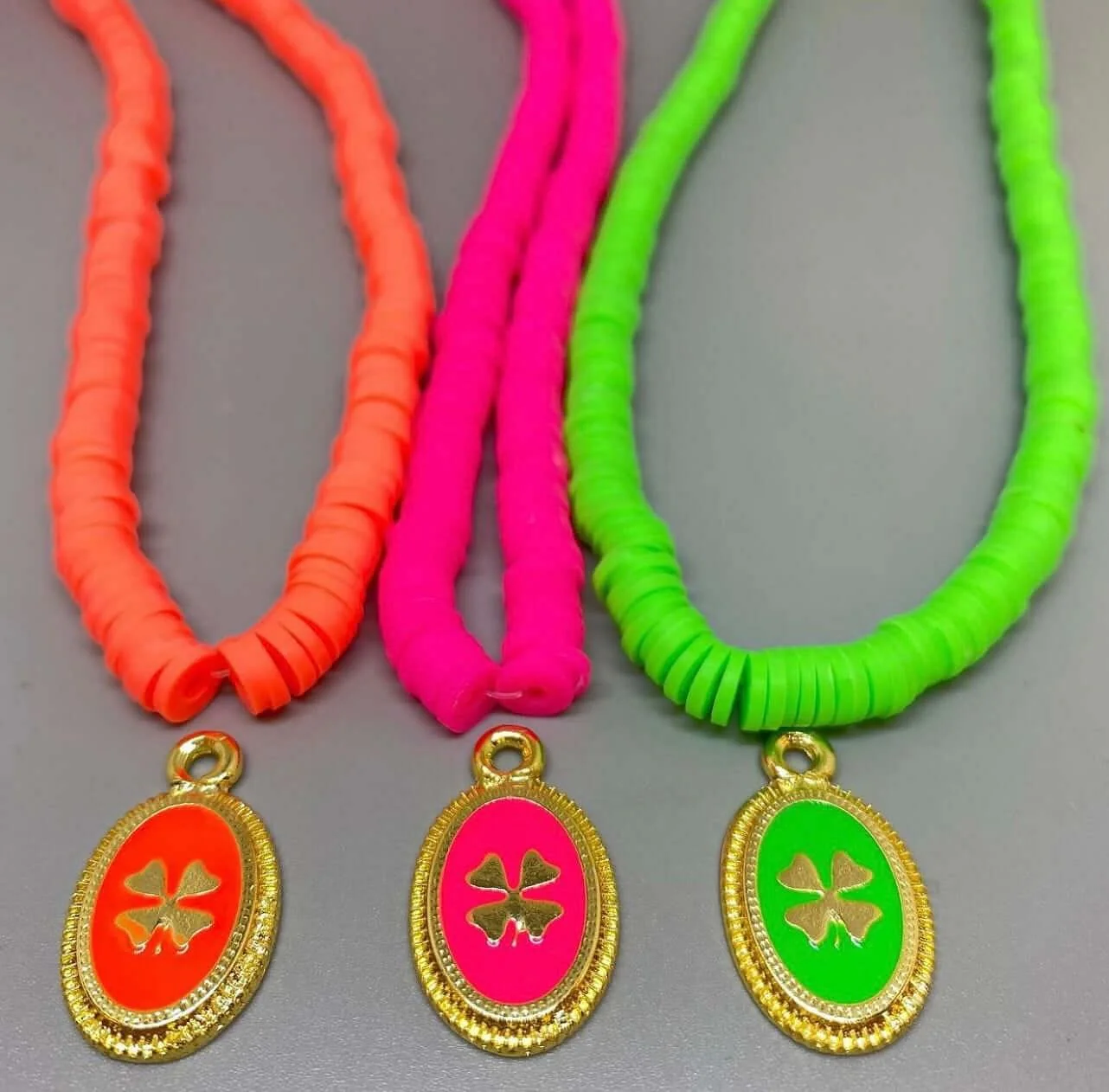 24Kt Gold Plated Enamelled Clover Pendant - Image 2
