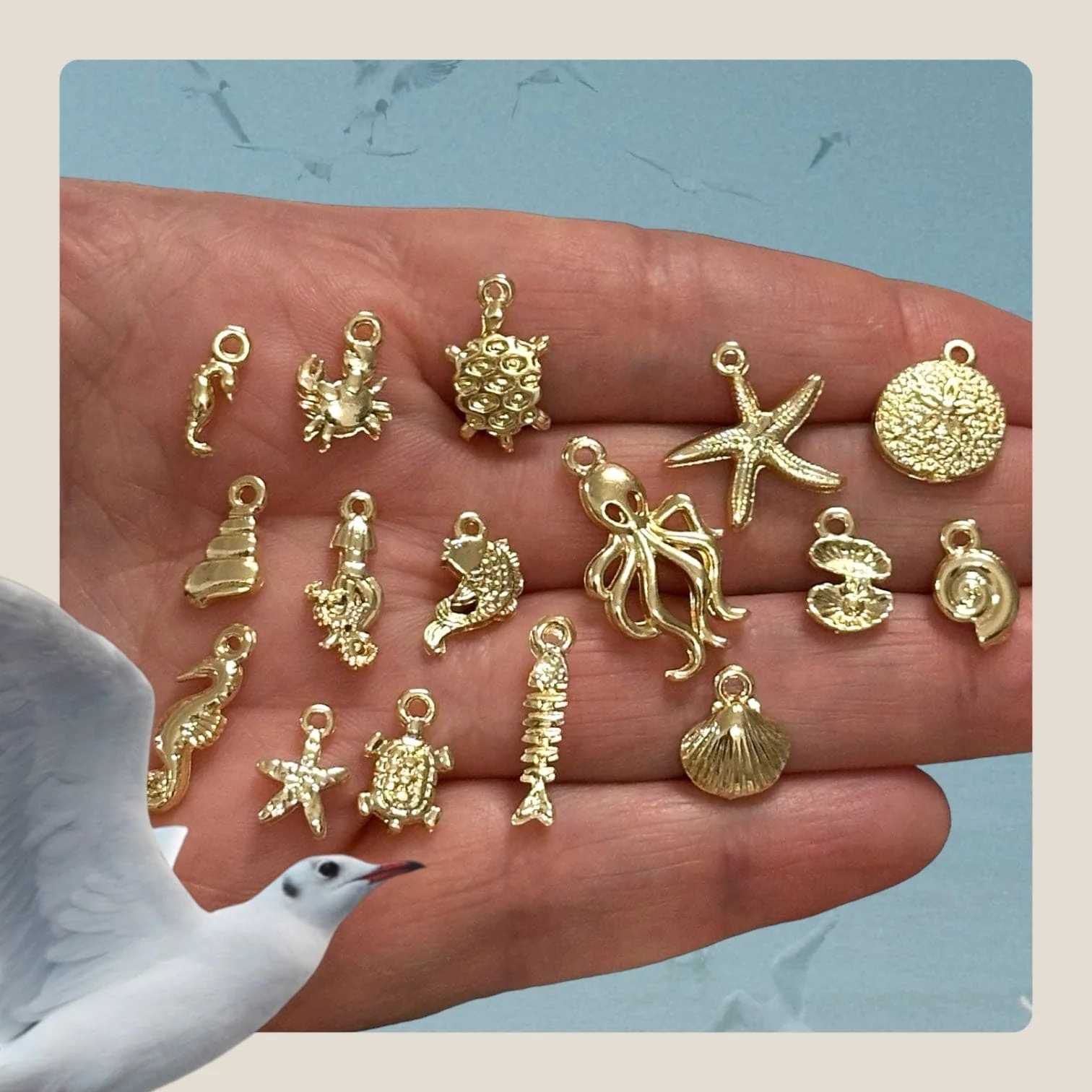 24Kt Gold Plated Fish Charms, Gold Under the Sea Charms, 10 pcs in a pack - Image 4