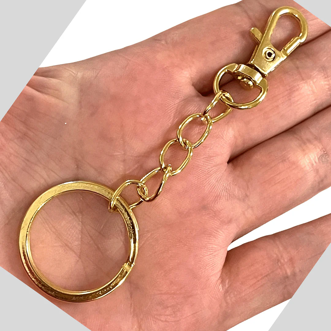 24Kt Gold Plated Keyring&Keychains with Large Swivel Clasp - Image 2