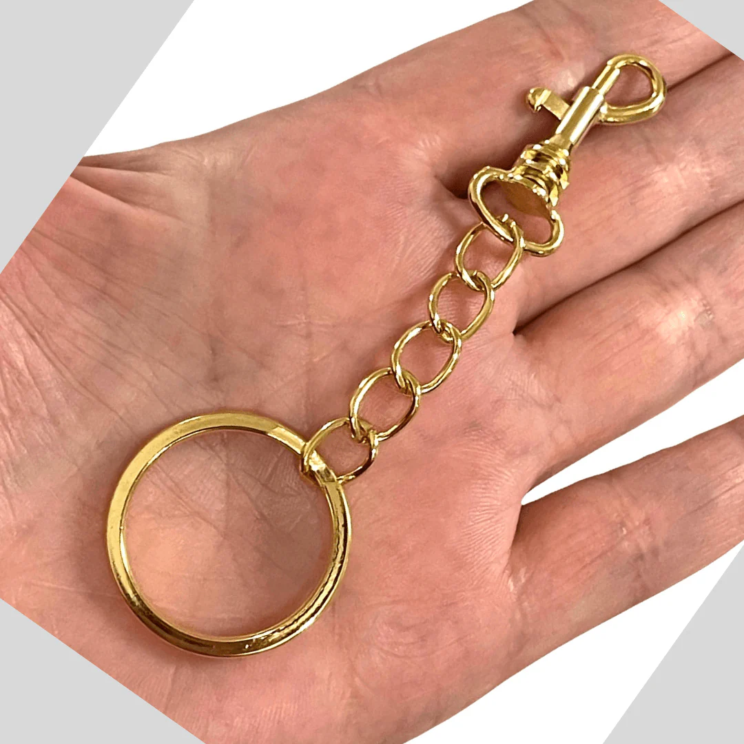 24Kt Gold Plated Keyring&Keychains with Large Swivel Clasp - Image 2
