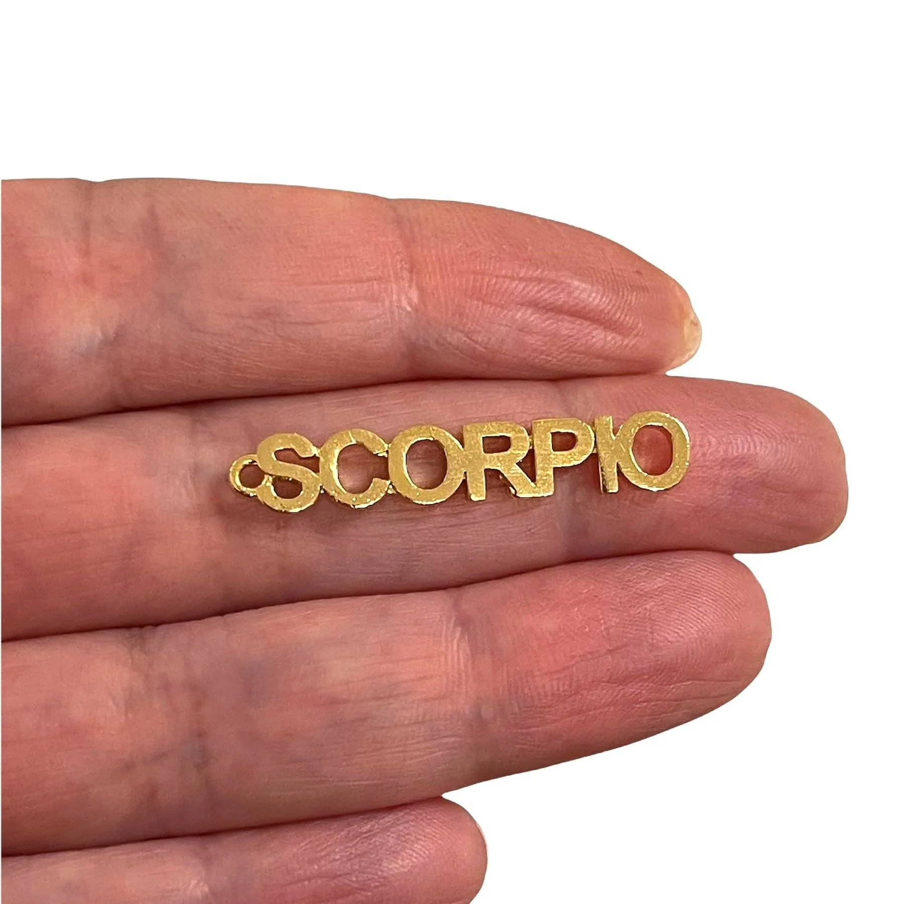 24Kt Gold Plated Letter Zodiac Charm, Brass Zodiac Horoscope Sign, - Image 6