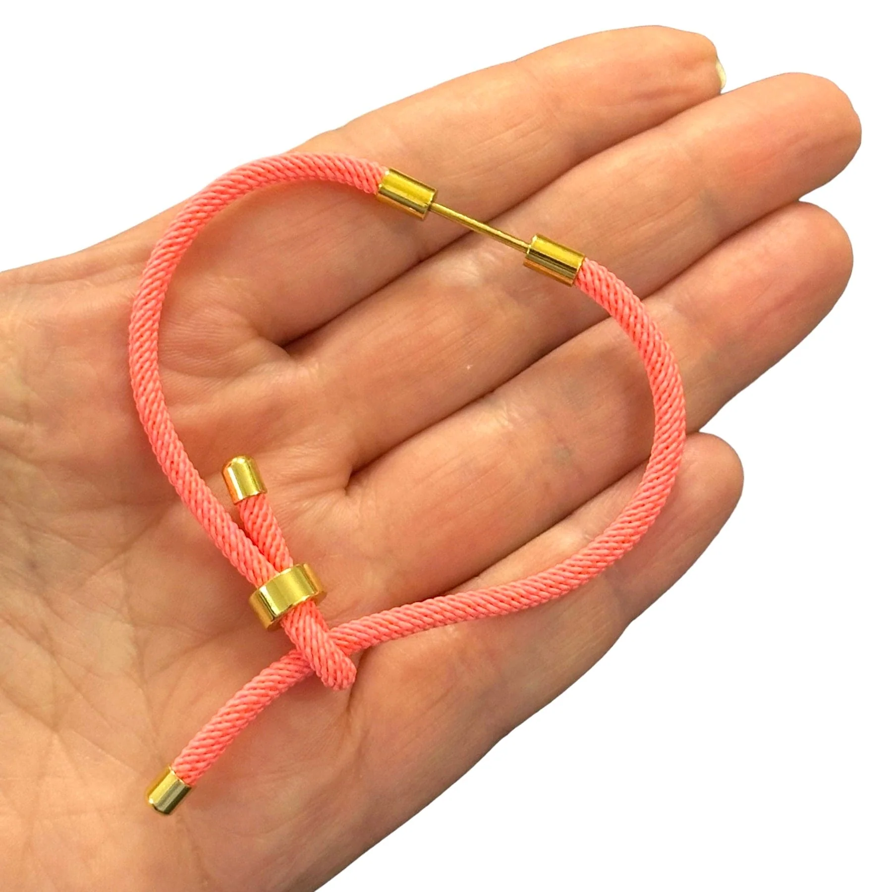 24Kt Gold Plated Poppy Cord Bracelet Blank With Screw Clasp