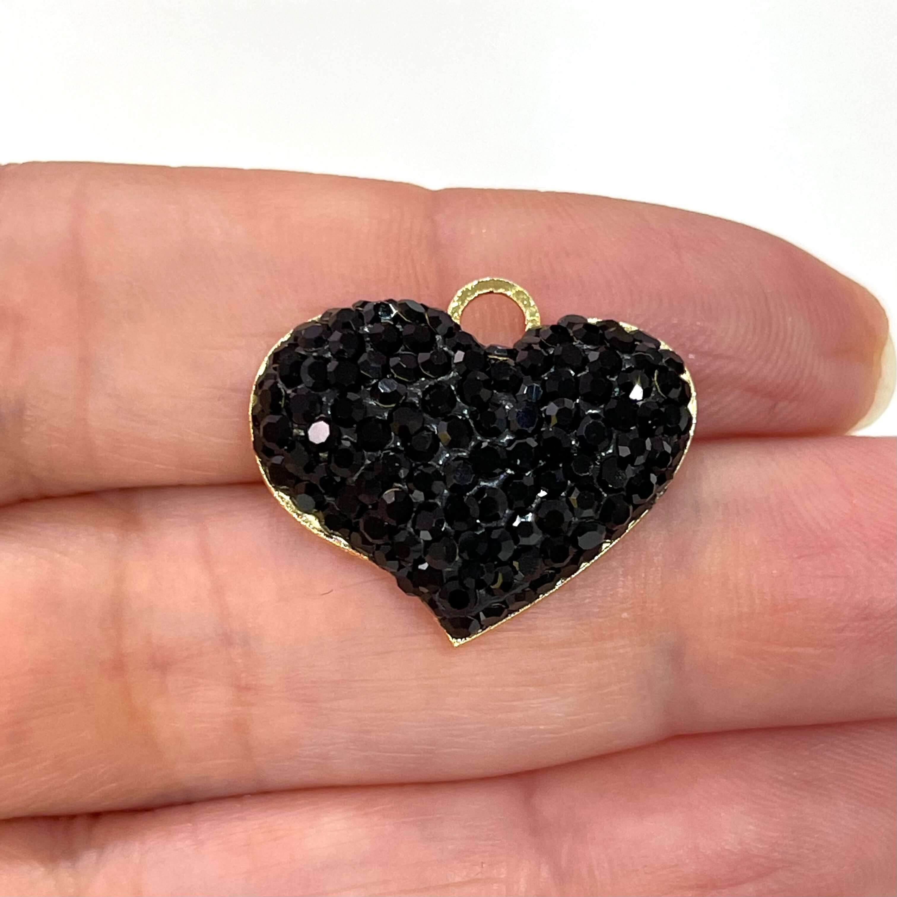 24Kt Gold Plated Swarovski Pave Brass Heart Pendant