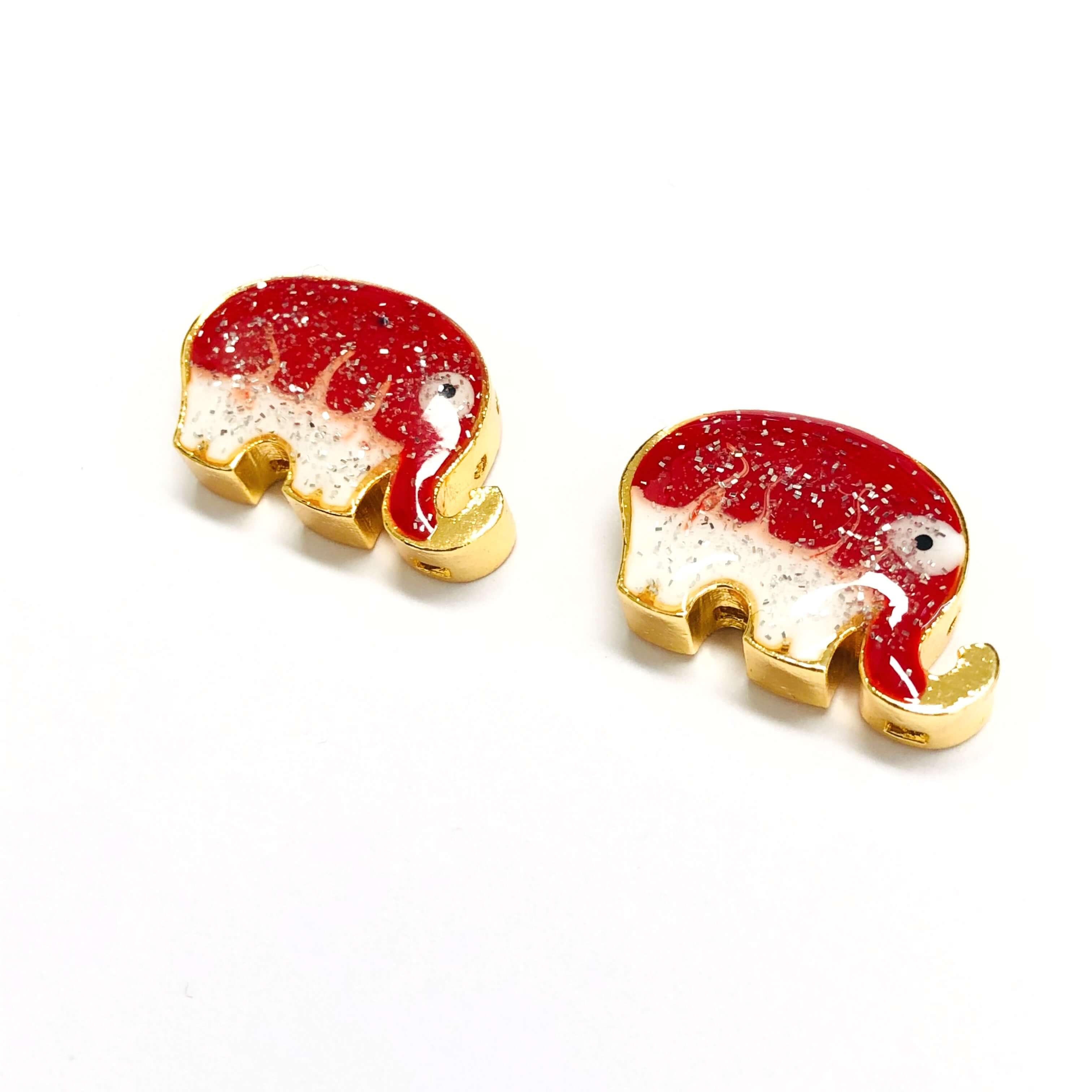 24Kt Gold Plated Enamelled Elephant Charm - Image 4