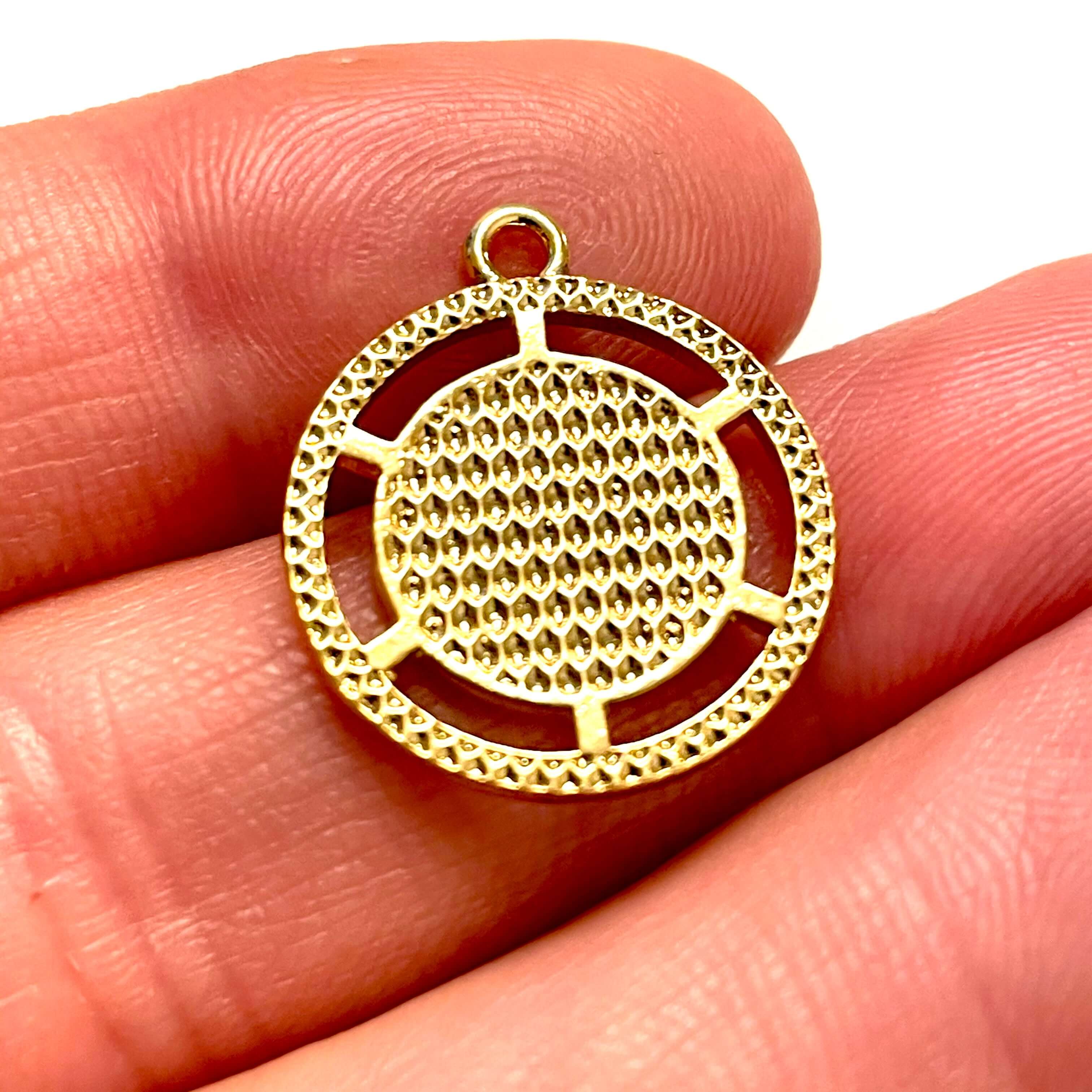 24Kt Shiny Gold Plated Brass Snake Pendant, Gold Snake Charm - Image 3