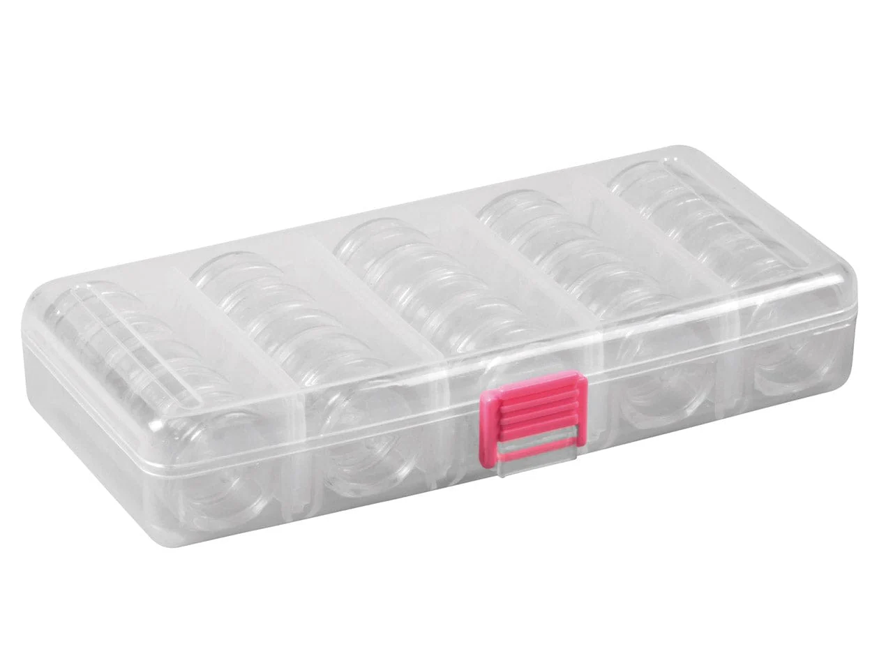 Bead Container, Set Of 25 Bead Storage Stack Jars In A Clear Box - Image 2