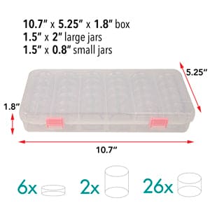 Bead Container, Set Of 28 Bead Storage Stack Jars In A Clear Box - Image 3