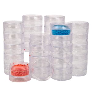 Bead Container, Set Of 28 Bead Storage Stack Jars In A Clear Box - Image 4