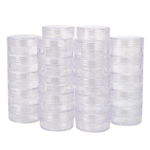 Bead Container, Set Of 28 Bead Storage Stack Jars In A Clear Box - Image 5