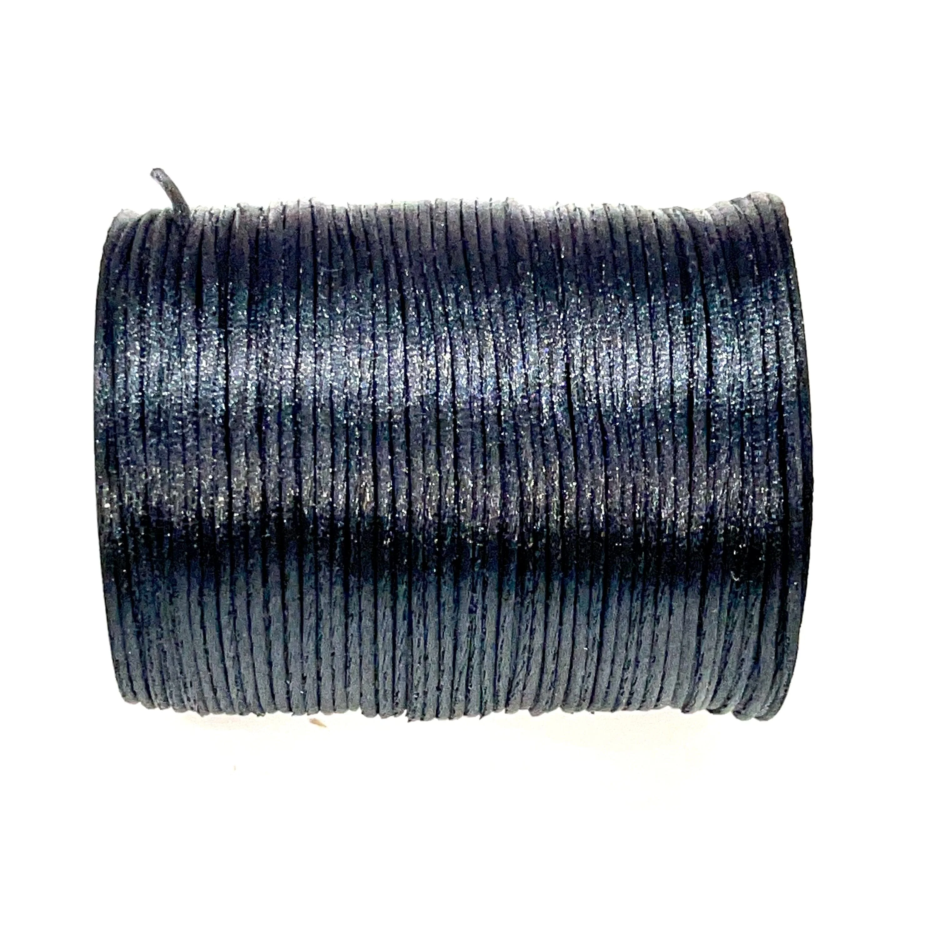 Black 100 Yards Rattail Cord, Kumihimo Cord, Satin Silk Cord, Satin Nylon Cord, Macrame Knotting DIY, Beading String,  Thread Cording, 1.5mm