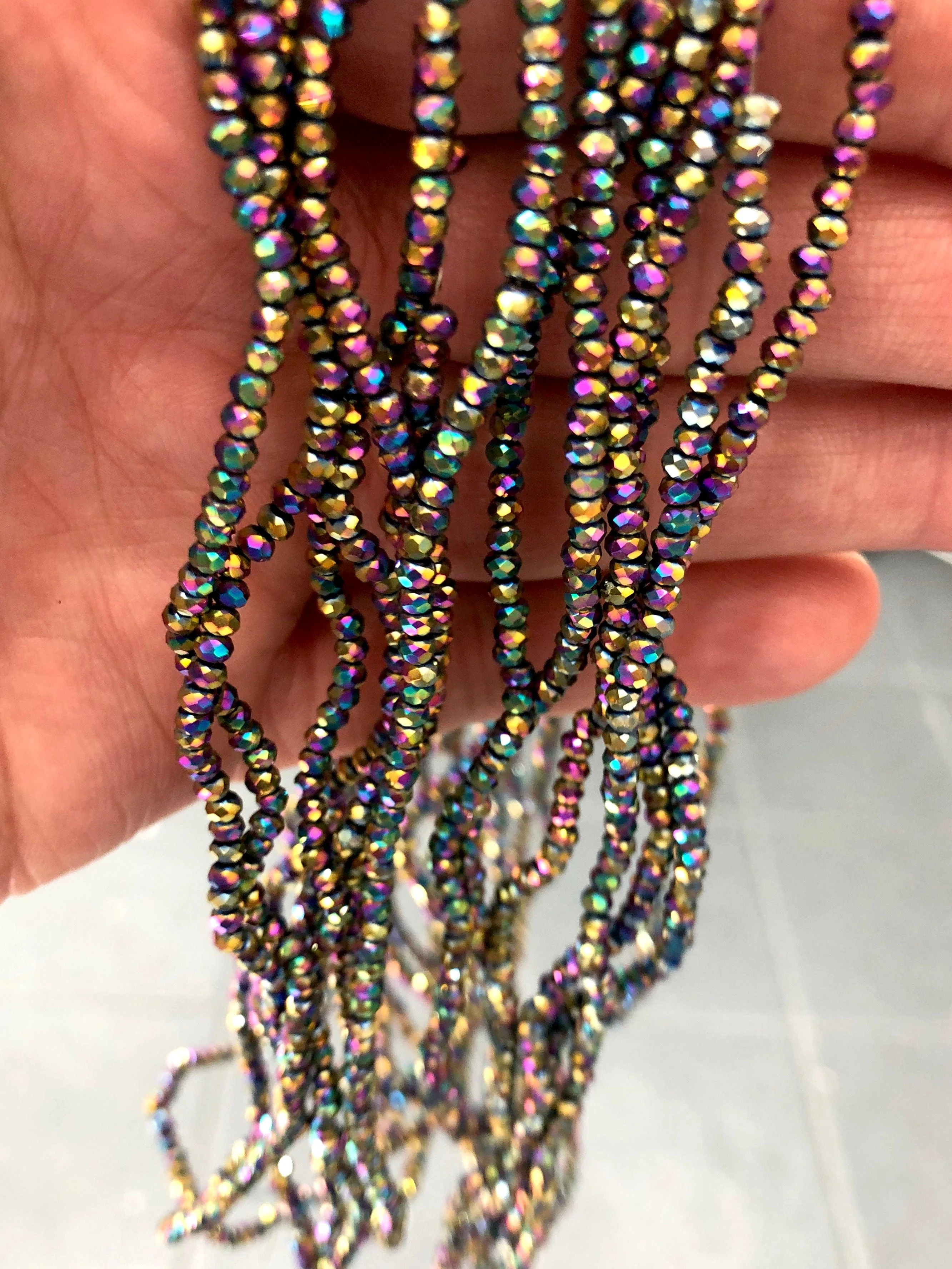 Crystal faceted rondelle 2mm Beads, PBC2C6 - Image 2