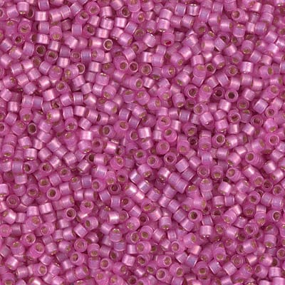 DB2174 Duracoat Semi Frosted Silver Lined Dyed Pink Parfait, Miyuki Delica 11/0