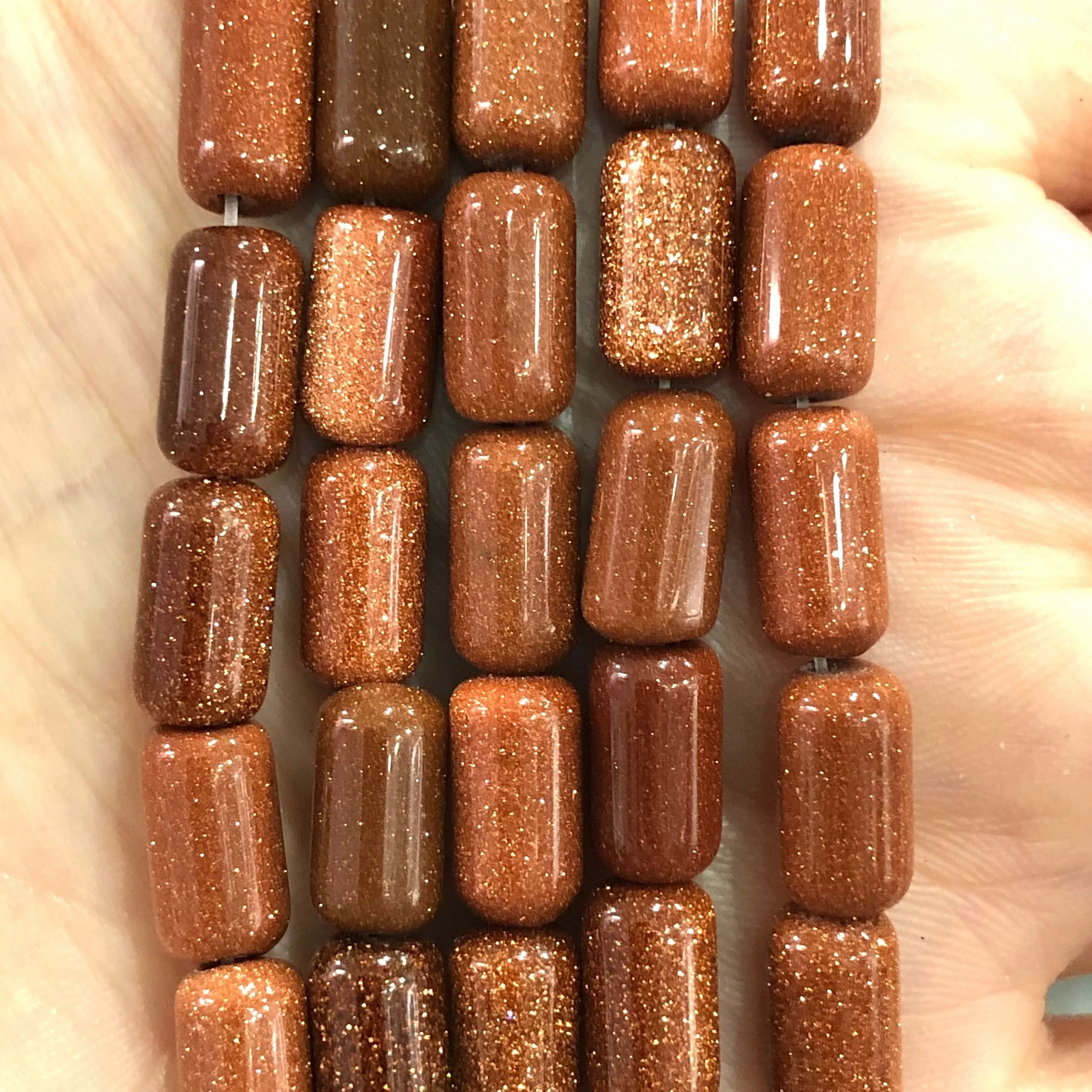 Gold Sandstone Cylinder Beads, 11x6mm 36 Beads - Image 3