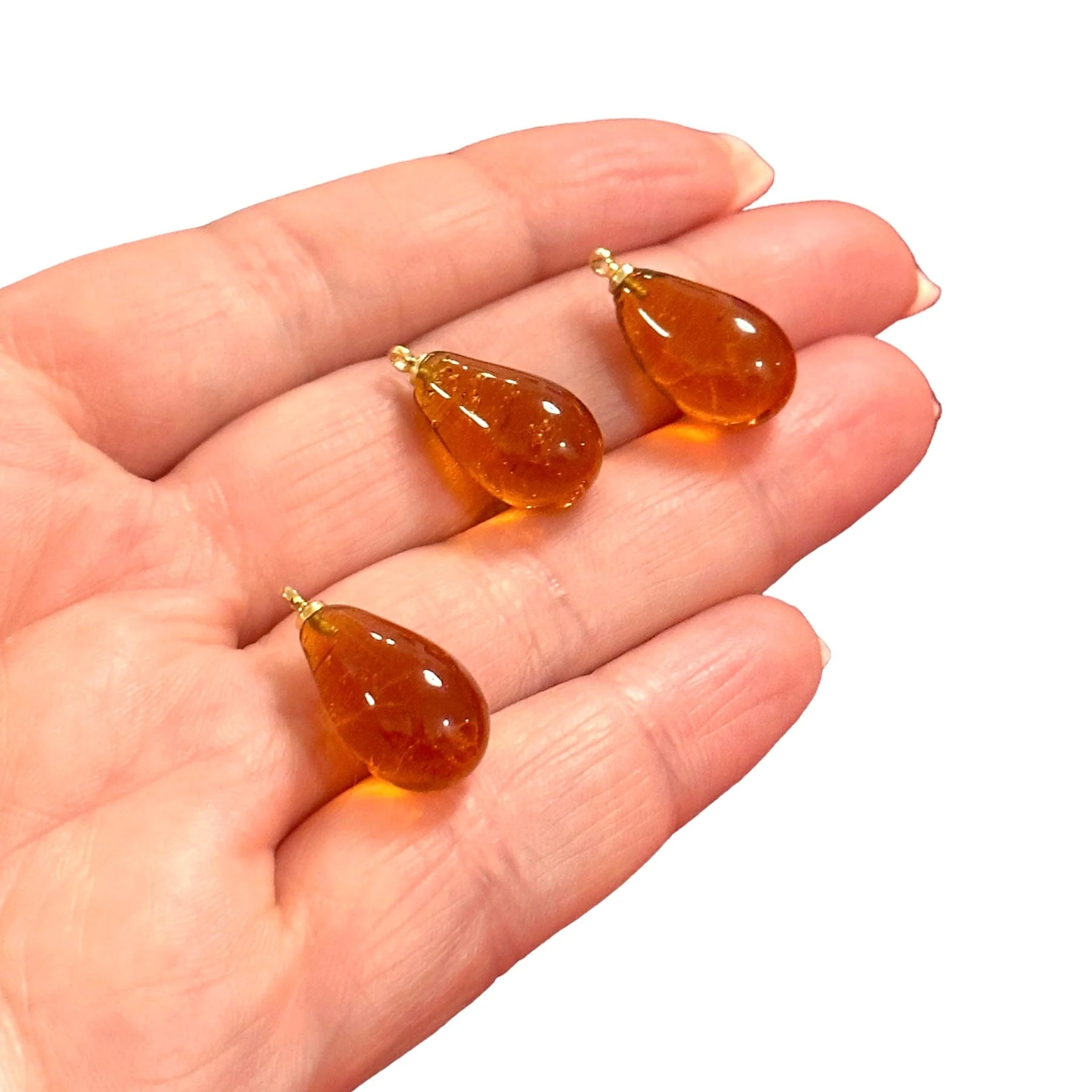 Hand Made Murano Glass Drop Charm With 24Kt Gold Plated Pin - Image 2