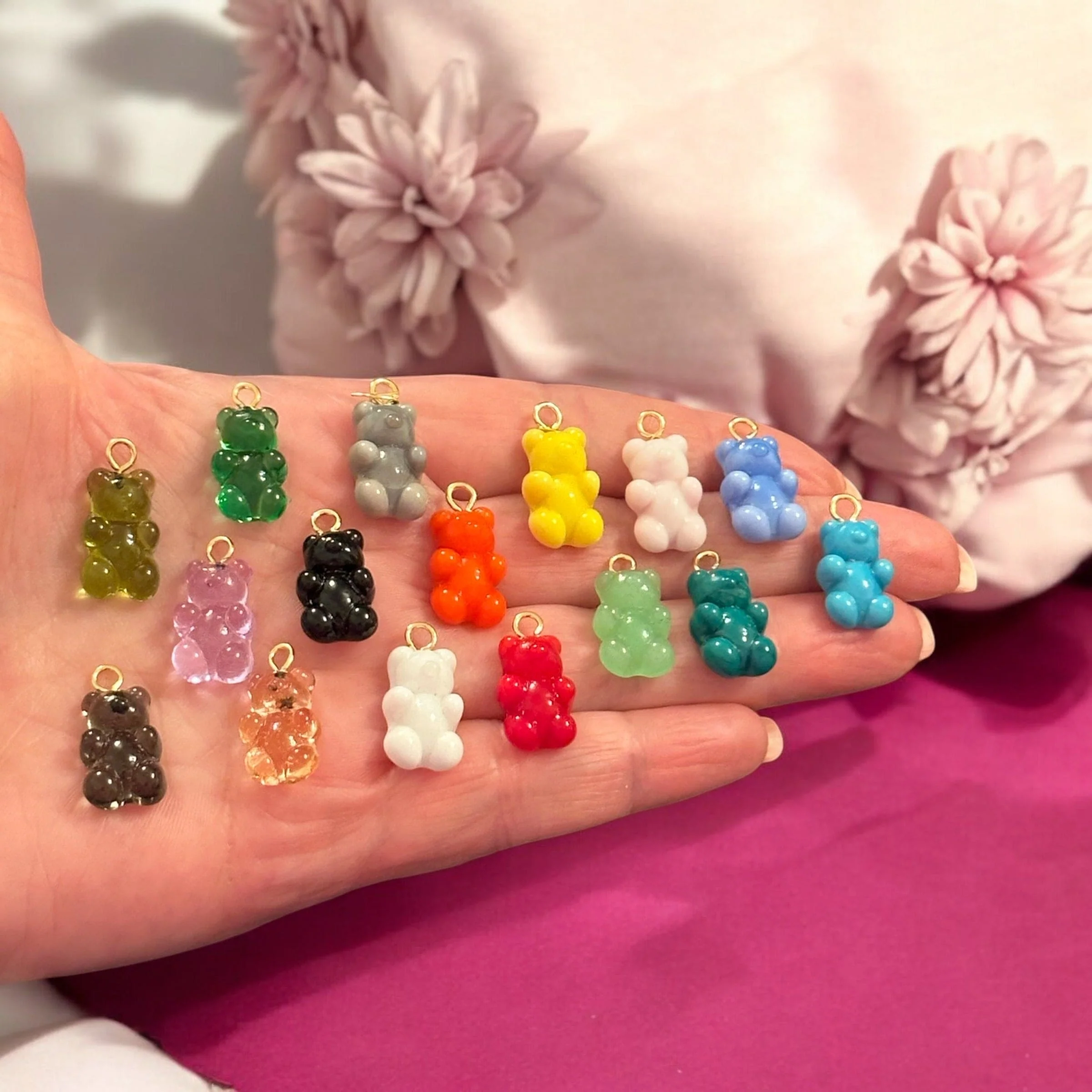 Hand Made Murano Glass Jelly Bear Charm, Murano Bear Pendant, Gummy Bear Earring Charm - Image 4
