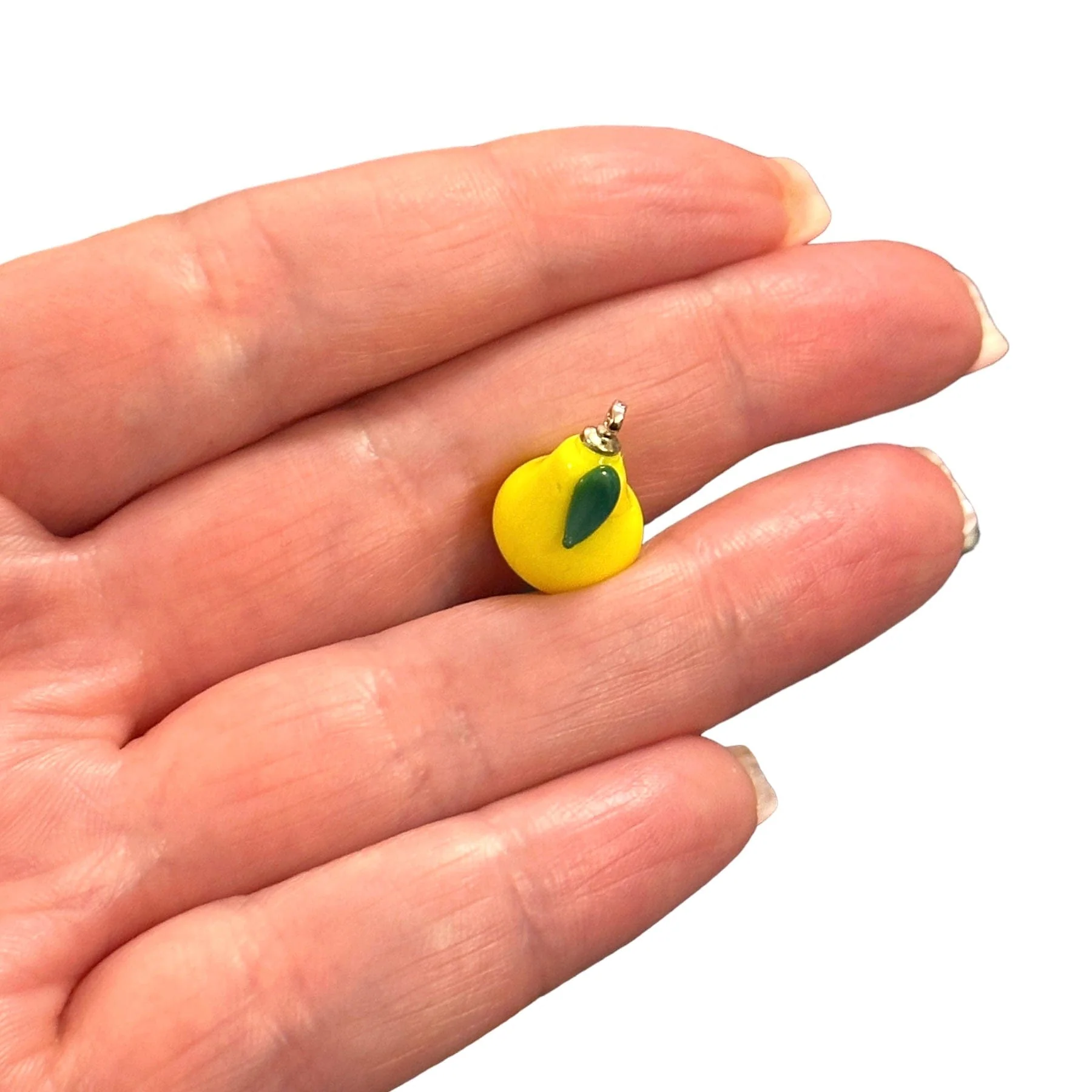 Hand Made Murano Glass Lemon Charm With 24Kt Gold Plated Pin - Image 2