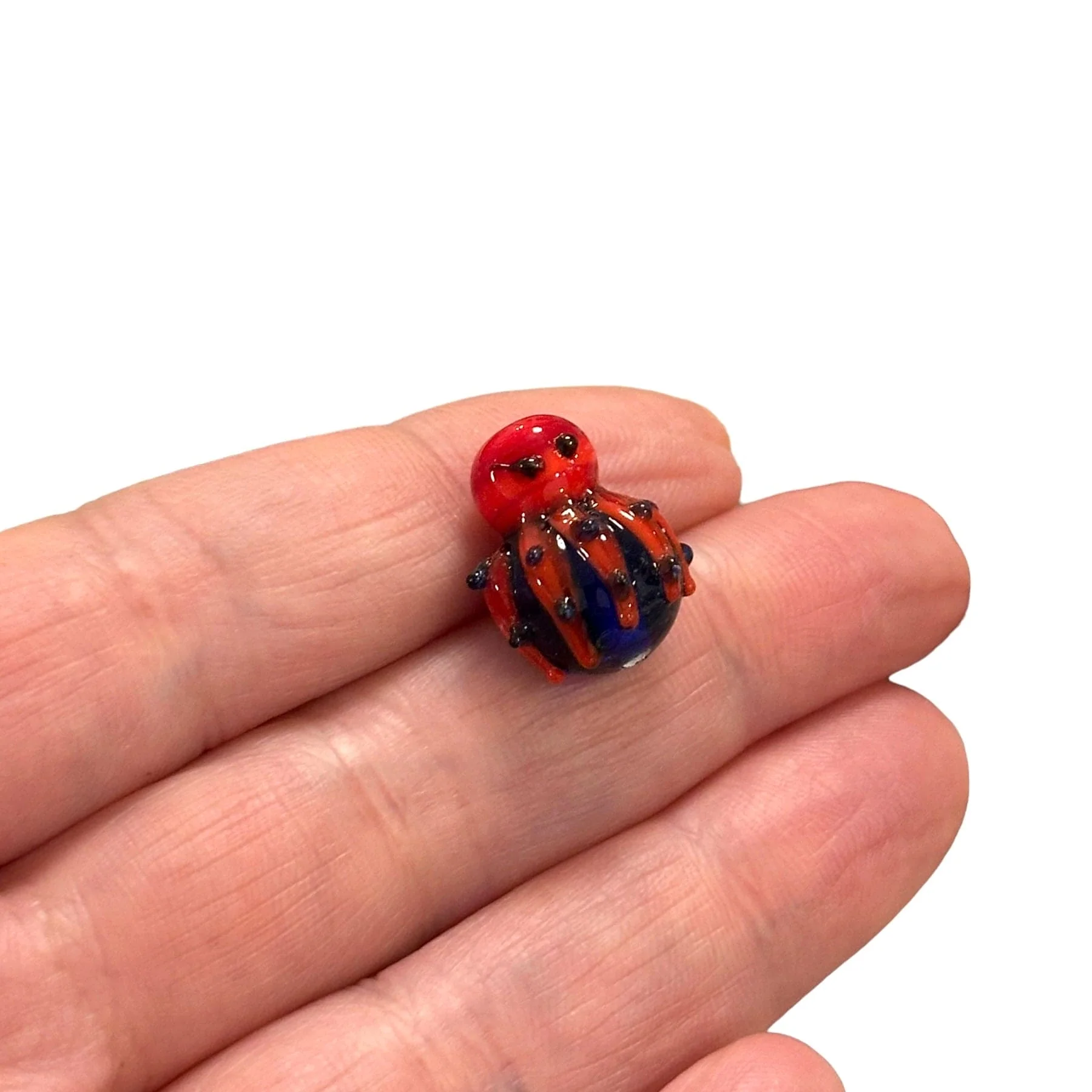 Hand Made Murano Glass Octopus Charm Vertical Hole Octopus Charm - Image 2