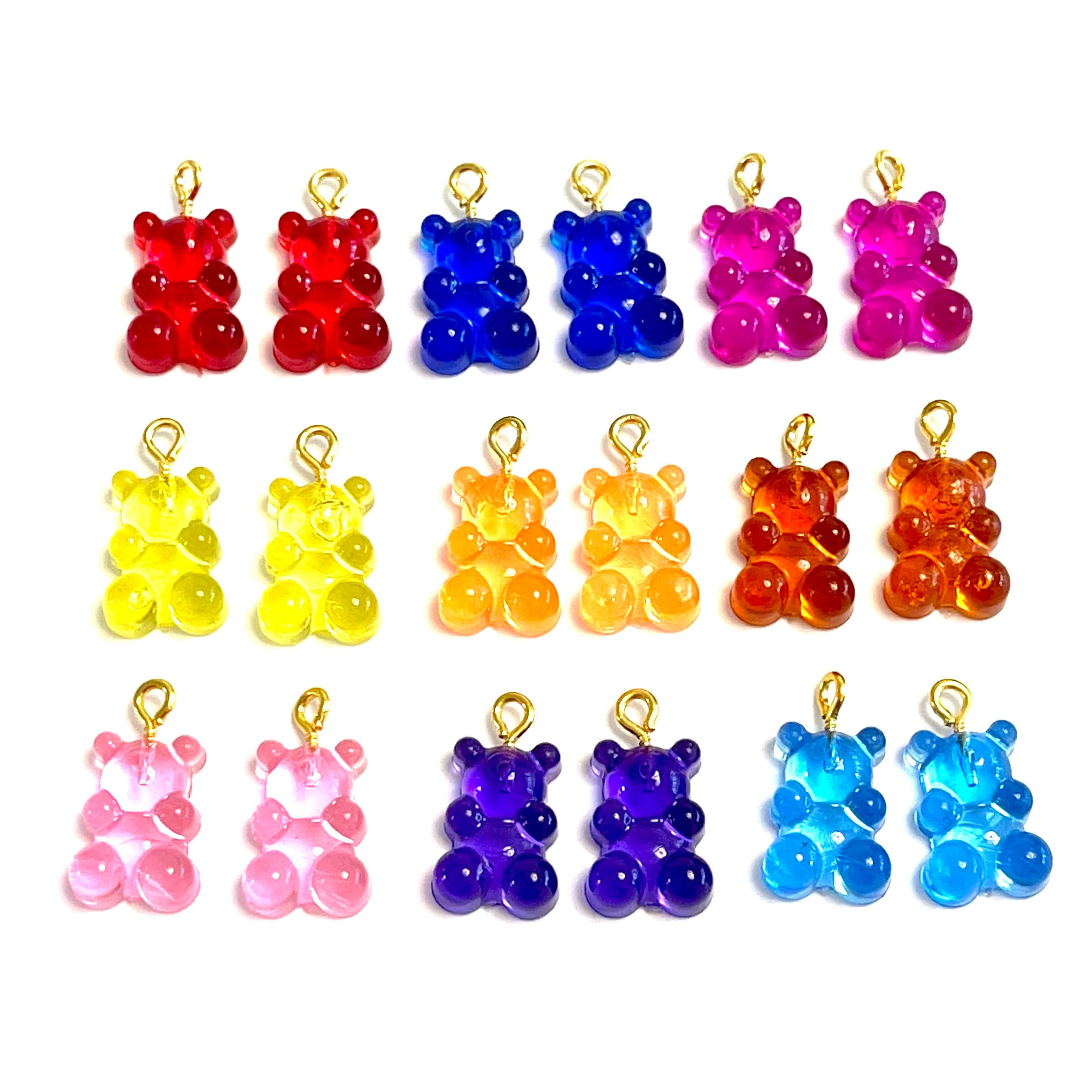 5 pcs in a pack, Jelly Bear Charms, Gummy Bear Resin With Loop, Jelly Bear Shaped Resin Charms  12x22mm, - Image 3