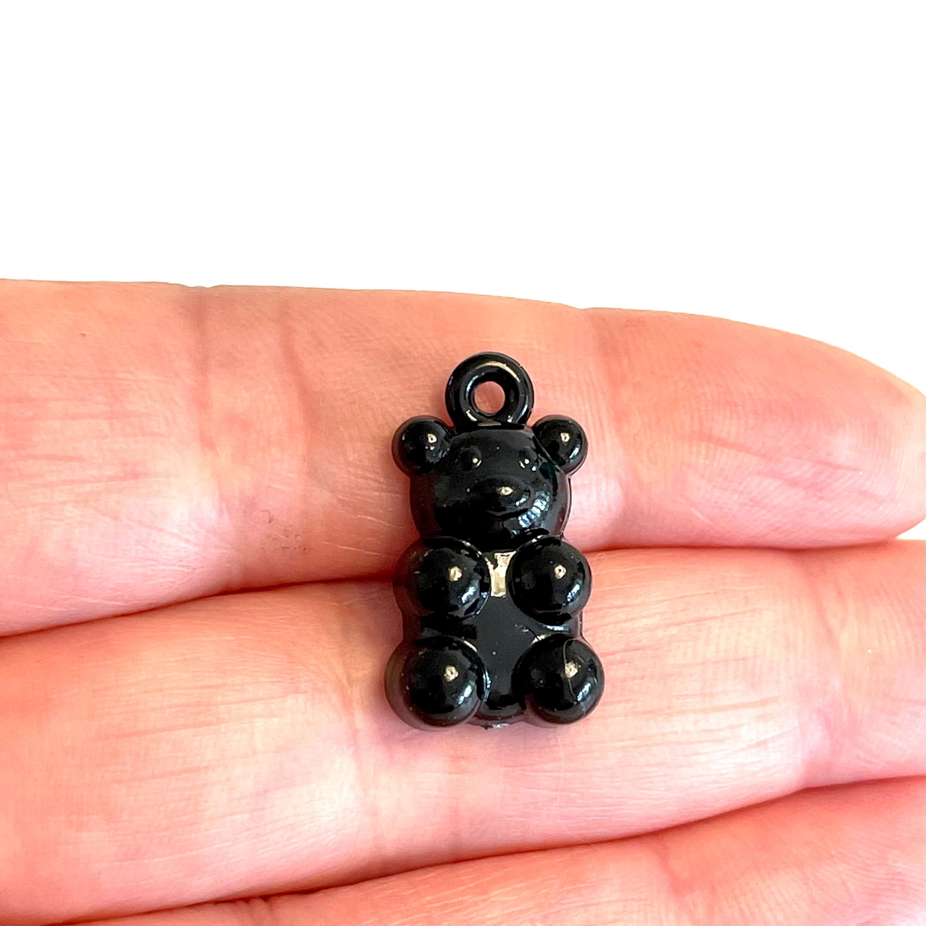 5 pcs in a pack, Jelly Bear Charms, Gummy Bear Resin With Loop, Jelly Bear Shaped Resin Charms  12x22mm, - Image 2