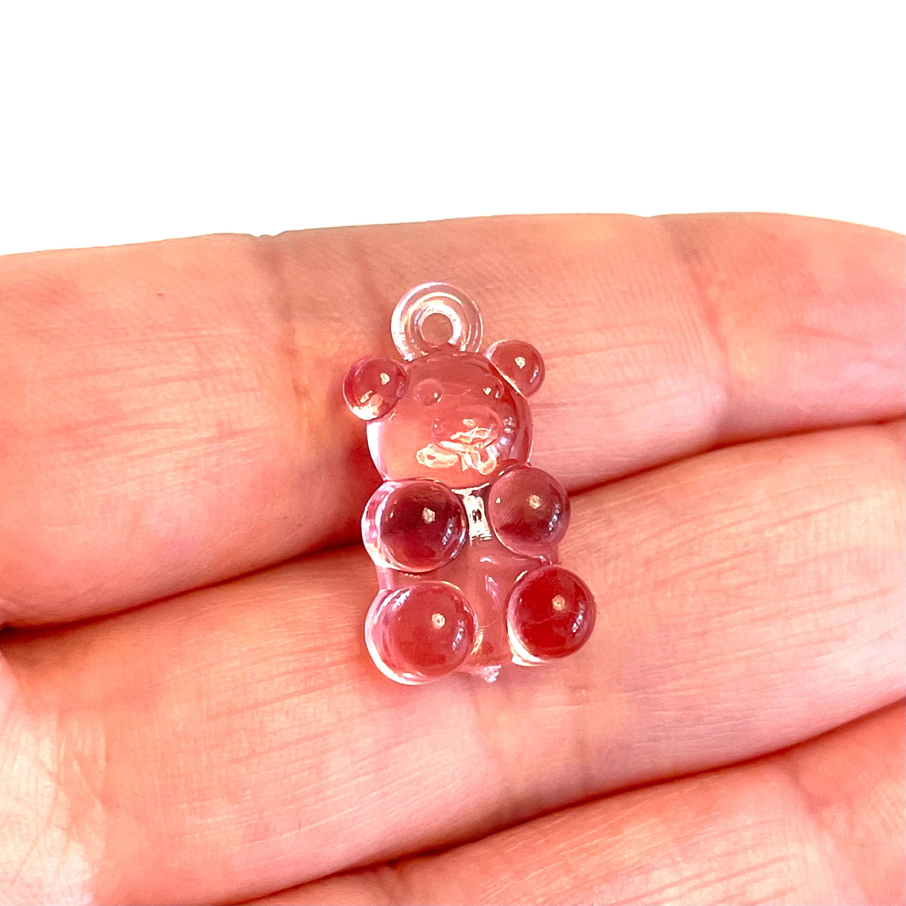 5 pcs in a pack, Jelly Bear Charms, Gummy Bear Resin With Loop, Jelly Bear Shaped Resin Charms  12x22mm, - Image 2