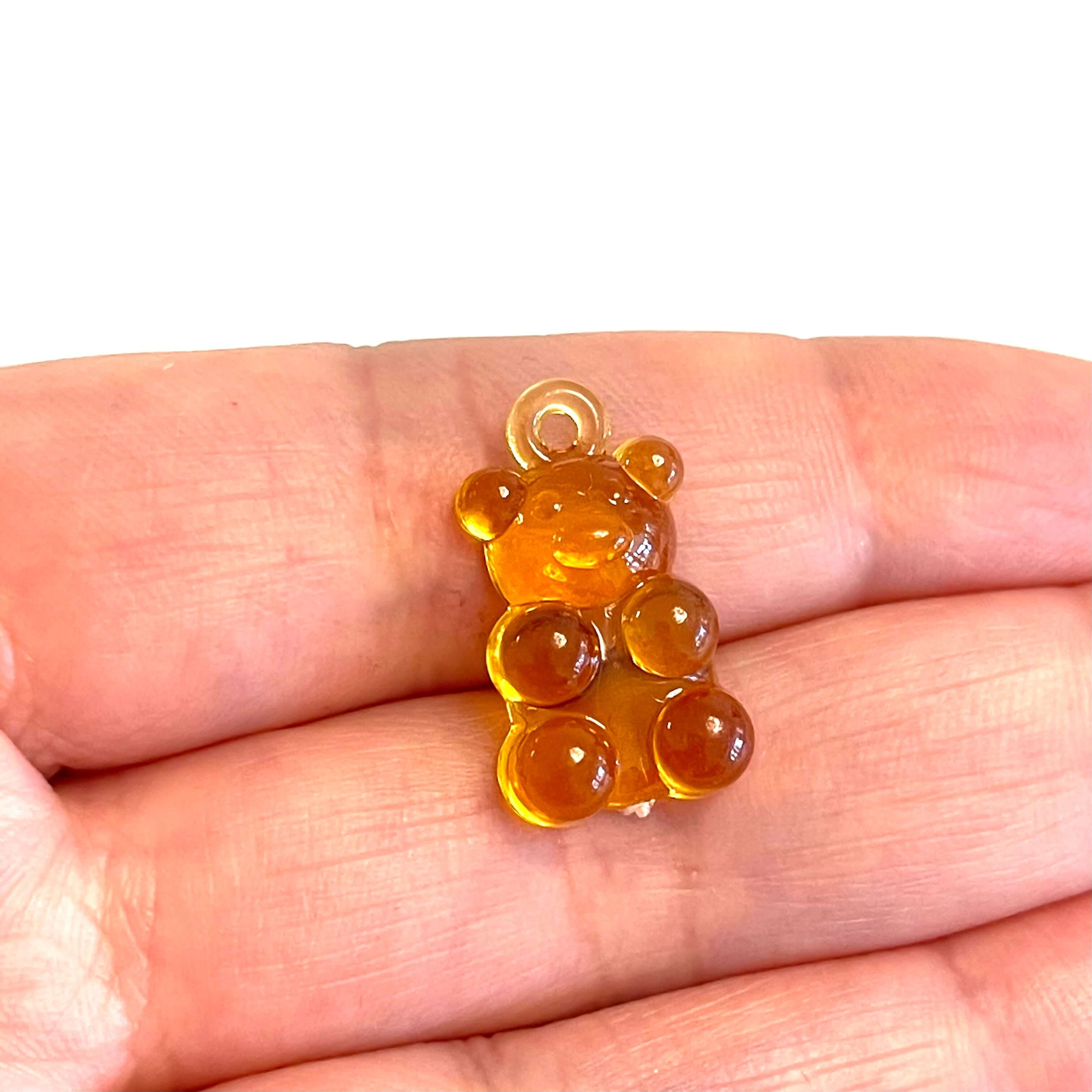 5 pcs in a pack, Jelly Bear Charms, Gummy Bear Resin With Loop, Jelly Bear Shaped Resin Charms  12x22mm, - Image 2