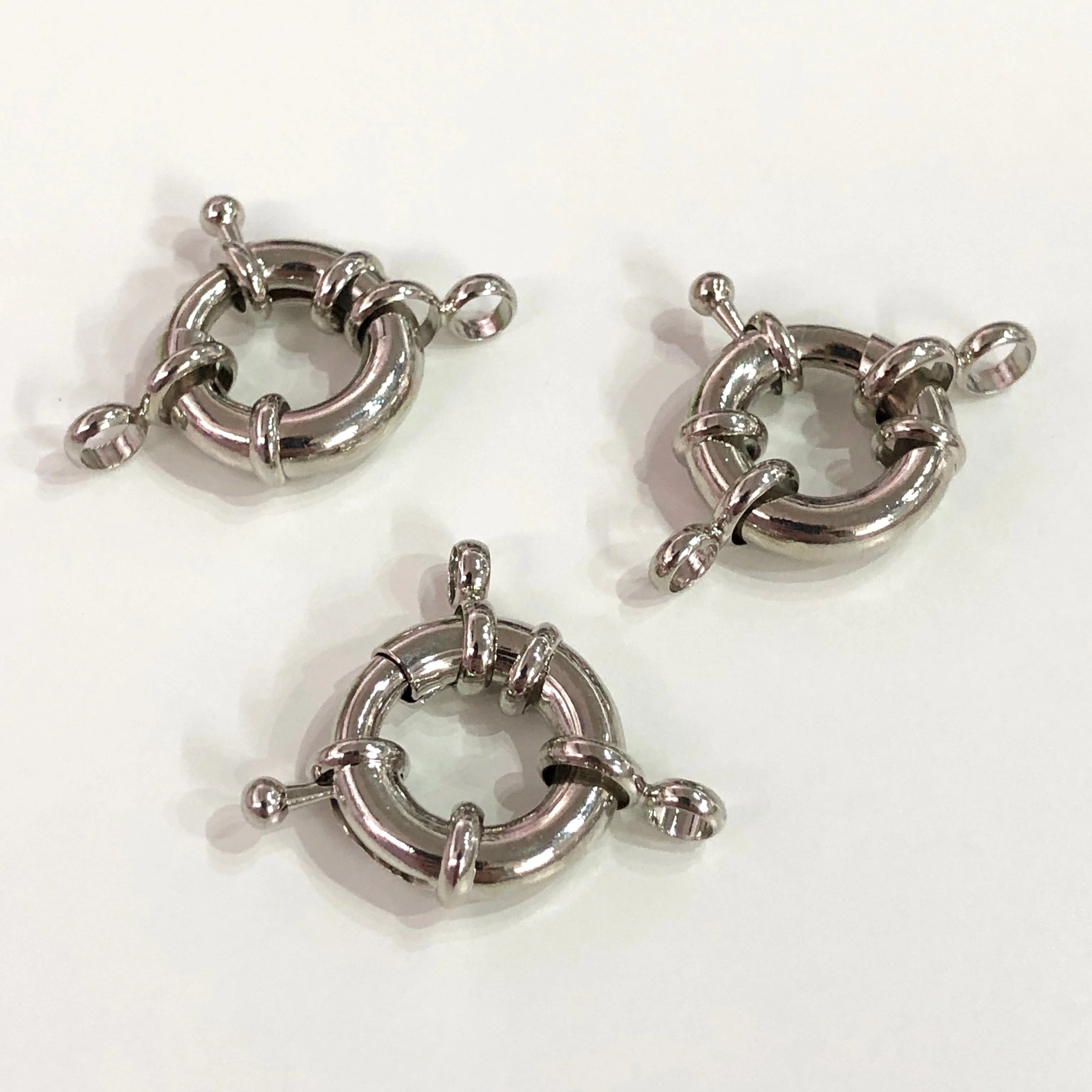 Large Gold Spring Ring Clasp with Loops, 17mm Gold Plated Spring Clasp, - Image 3