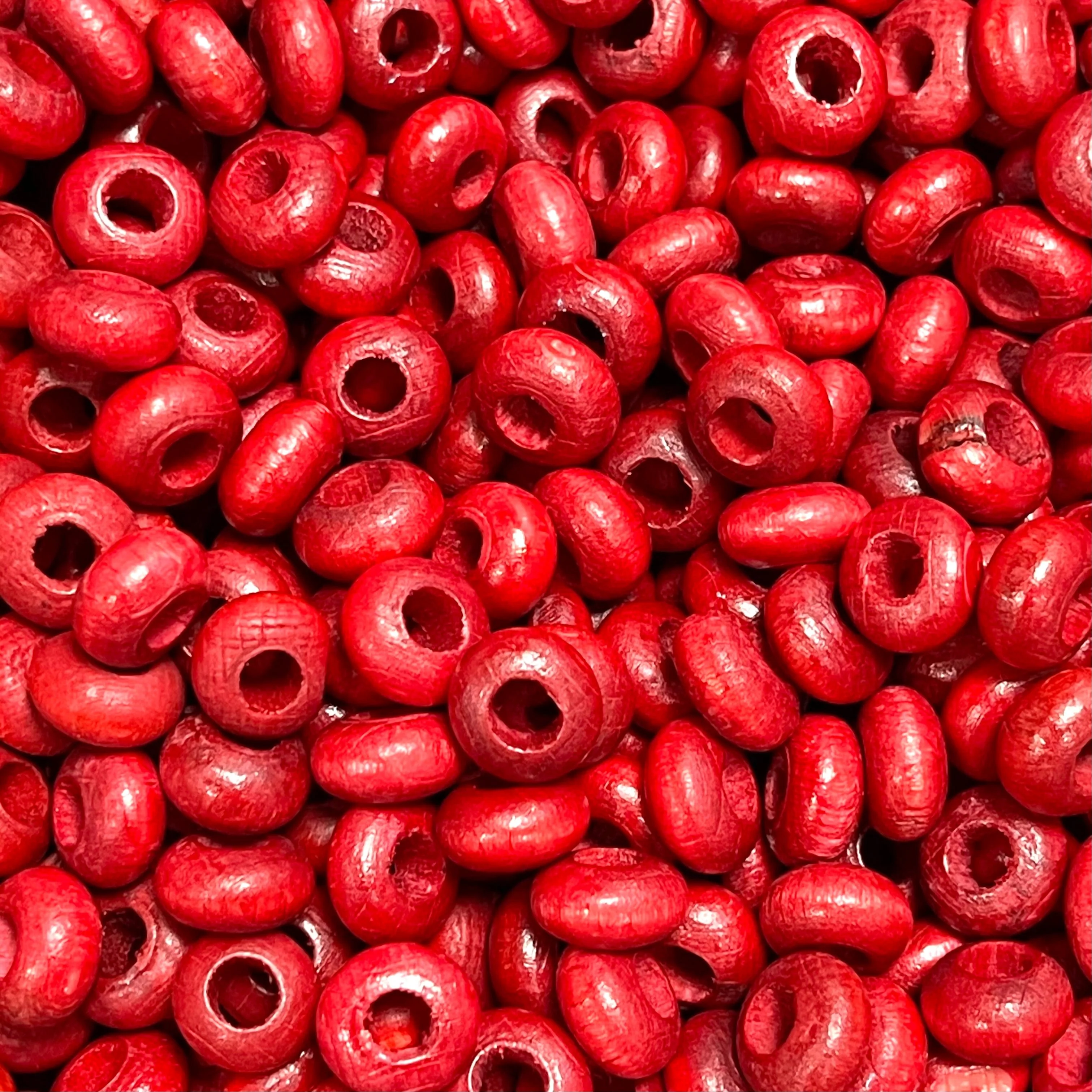 Large Hole Wooden Rondelle Beads 13x7mm 20 Pieces in a pack