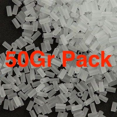 Miyuki Bugles size 3mm 0131F Matte Transparent Crystal 10 grams. - Image 2