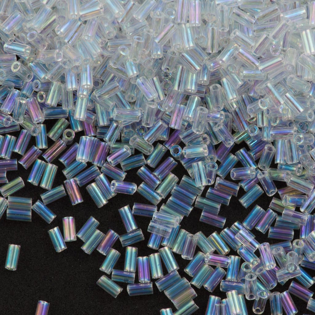 Miyuki Bugles size 3mm 0250 Crystal Clear  10 grams.