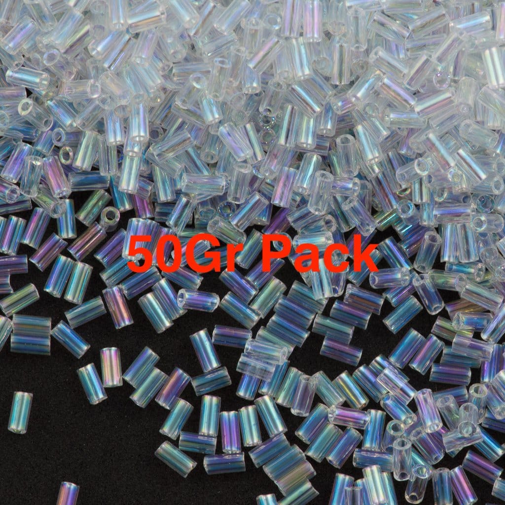 Miyuki Bugles size 3mm 0250 Crystal Clear  10 grams. - Image 2