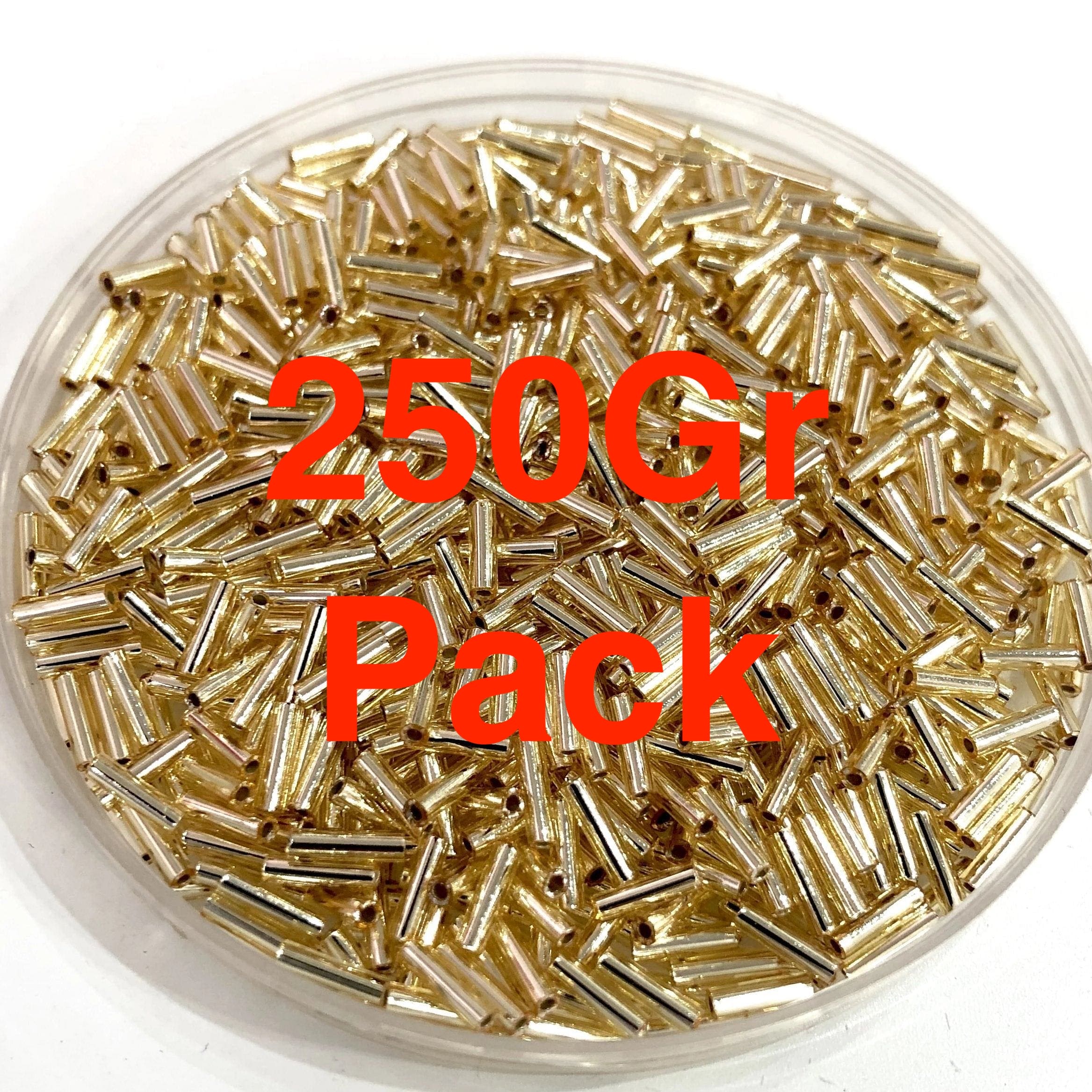 Miyuki Bugles size 6mm 0003 Gold Silver Lined 10 grams. - Image 4