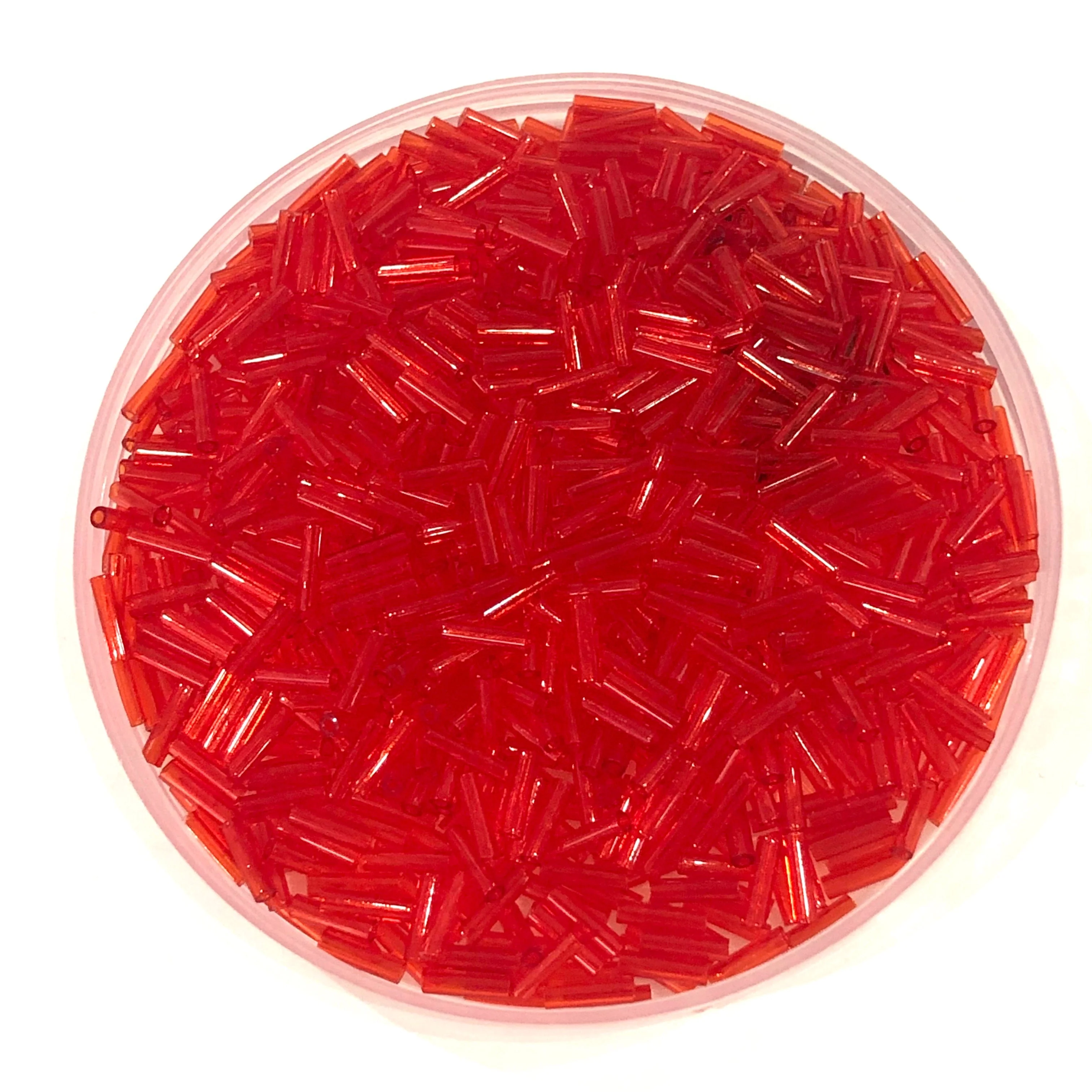 Miyuki Bugles size 6mm 0140 Light Red 10 grams.