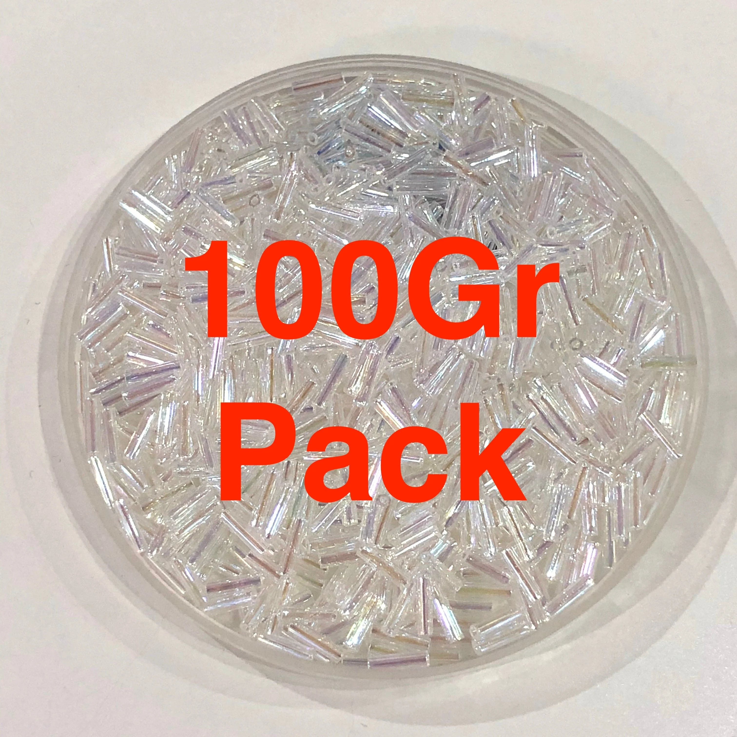 Miyuki Bugles size 6mm 0250 Crystal AB 10 grams. - Image 2